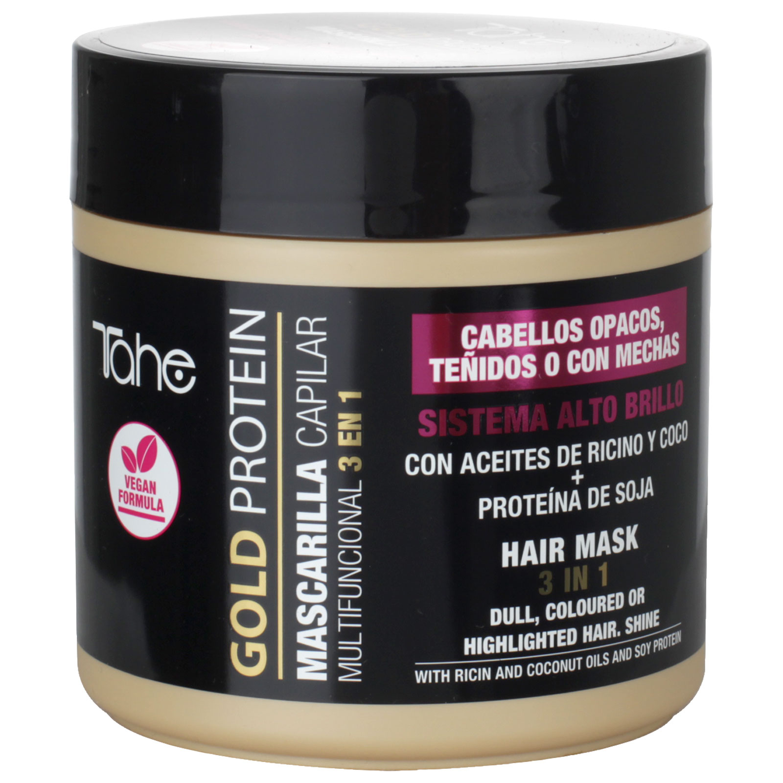 Tahe Gold Protein Mascarilla capilar multifuncional 3 en 1 para cabellos teñidos o con mechas