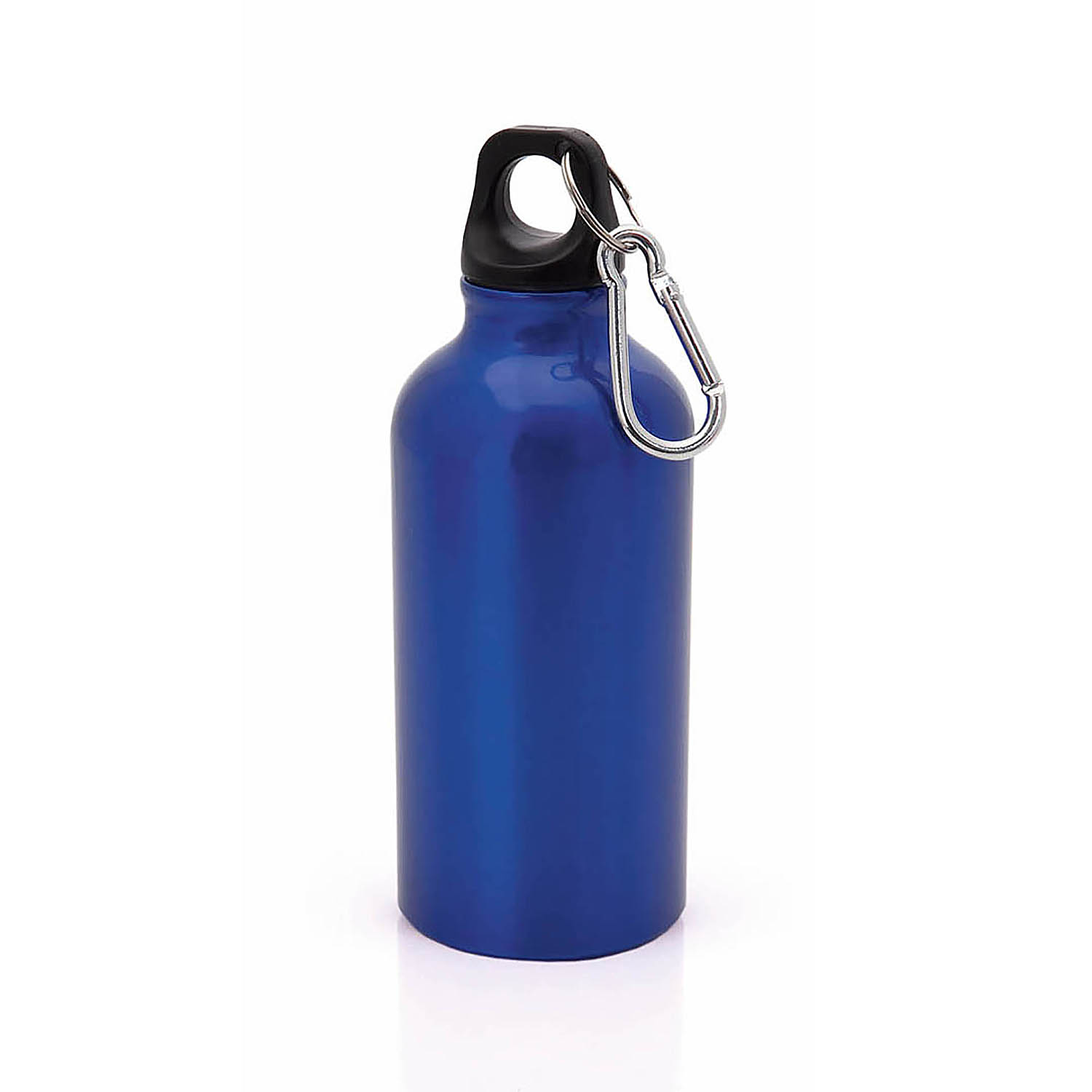 DAM. Bidón aluminio 400 ml con tapón seguridad y mosquetón 6,6x6,6x17,5 cm.