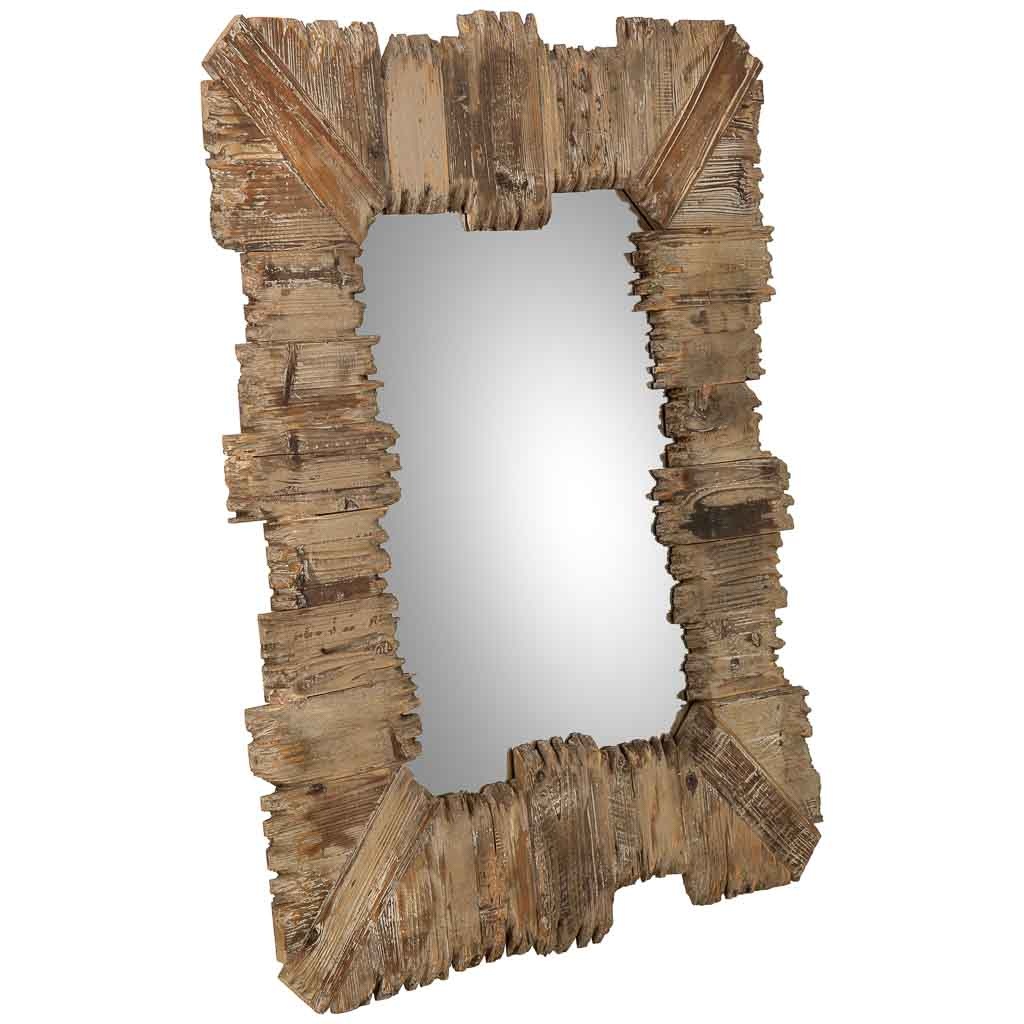 Wonderlust Deco - Espejo de madera 91x109x03,5h cm Marrón 91x109x3,5h cm