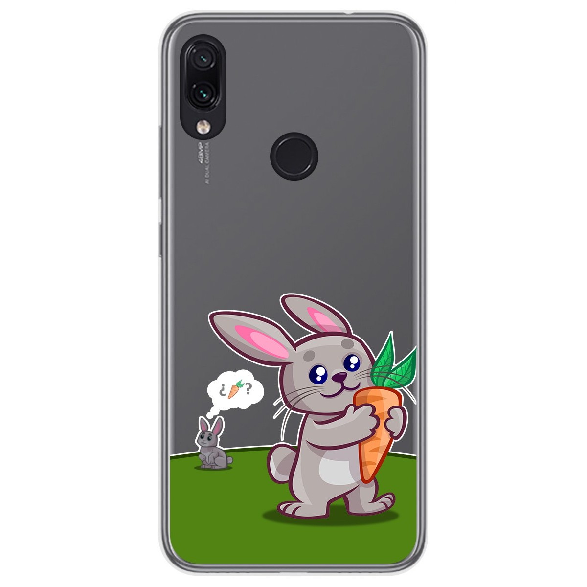 Tumundosmartphone Funda Gel Transparente para Xiaomi Redmi Note 7 diseño Conejo Dibujos
