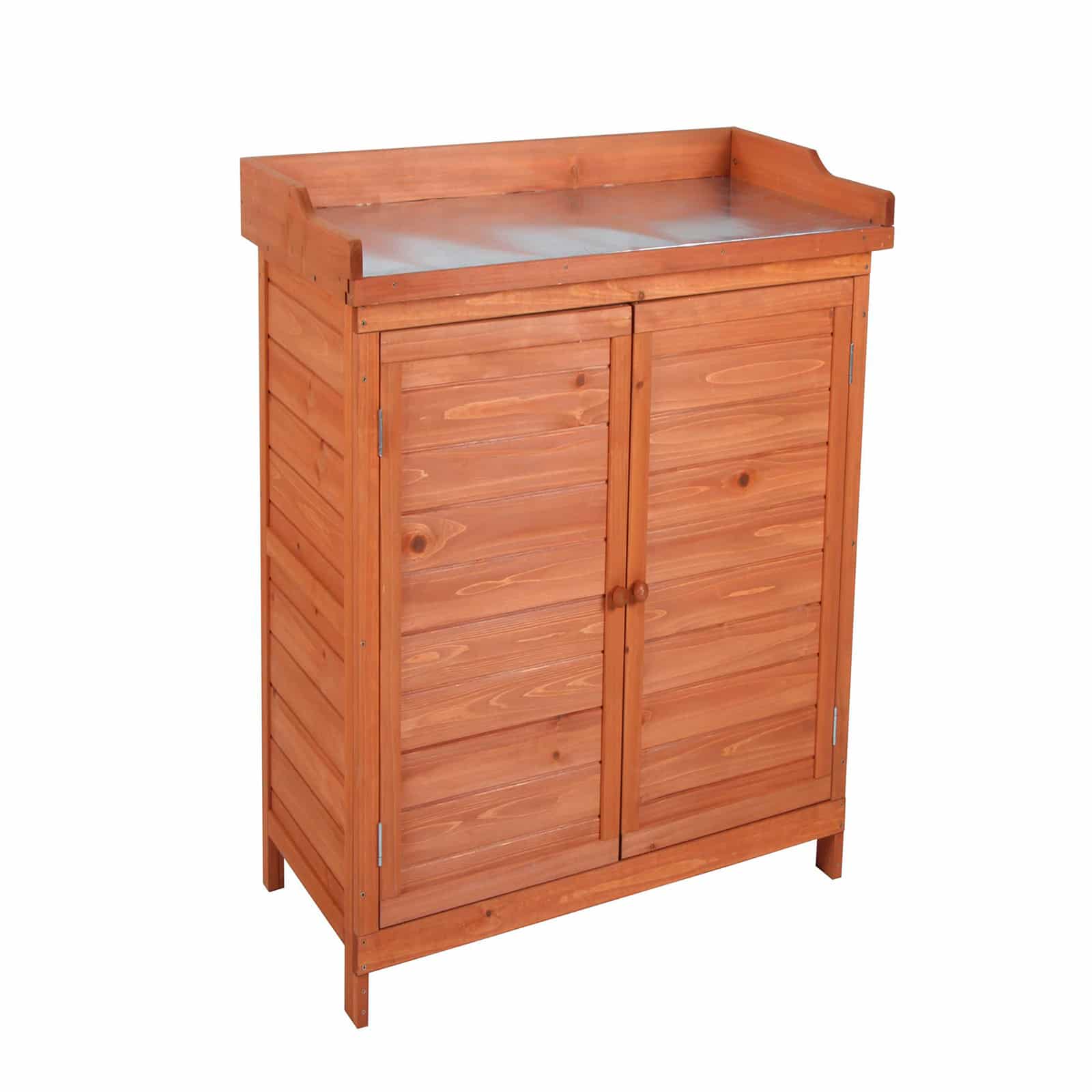 Armario Multiusos Gardiun Ally 75x40x94 Cm Madera Abeto Tratada Pintura Eco Acero Galvanizado