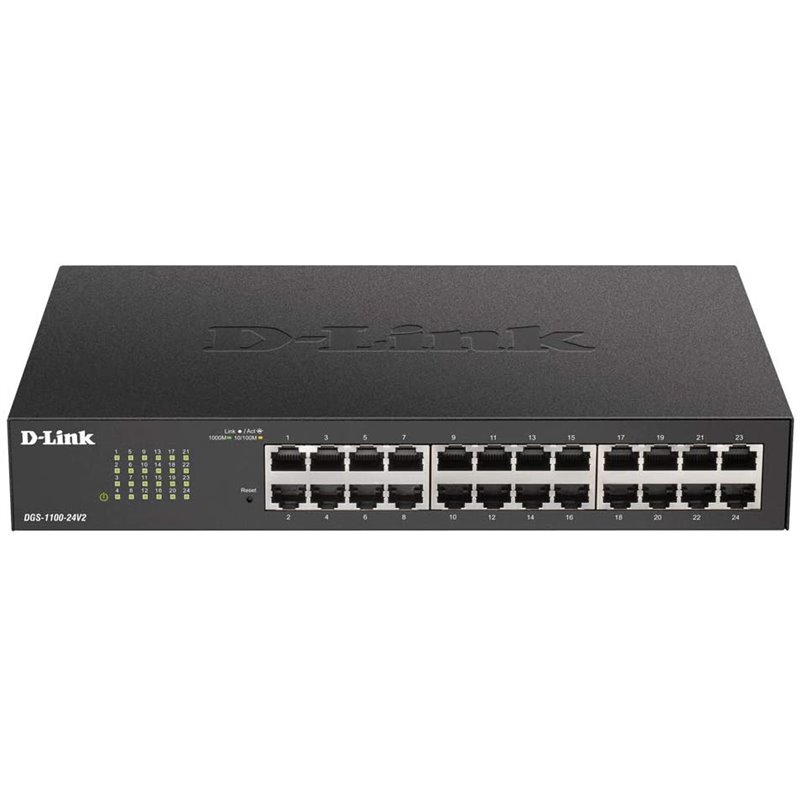 D-Link DGS-1100-24V2 switch Gestionado Gigabit Ethernet (10/100/1000) 1U Negro