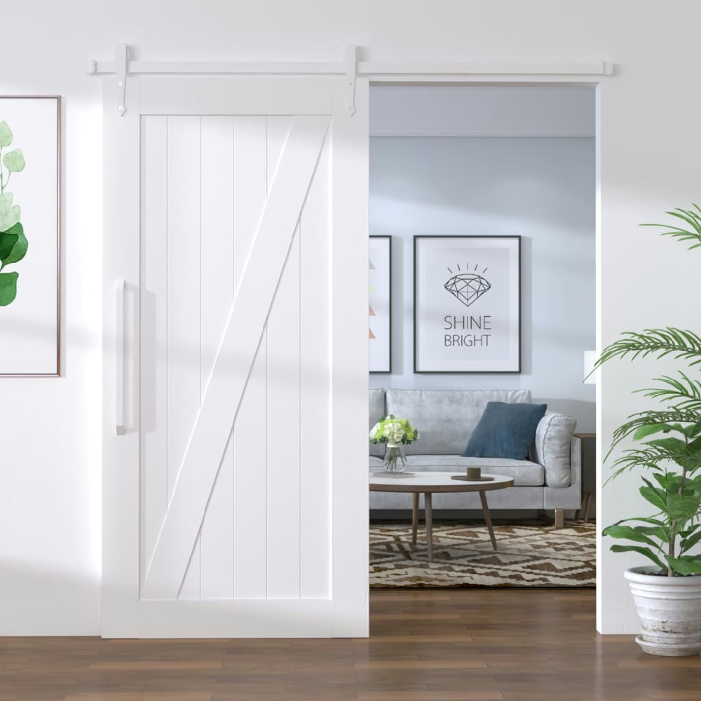 vidaXL KIT HERRAJES PARA PUERTAS CORREDERAS DE 200 CM DE ACERO BLANCO