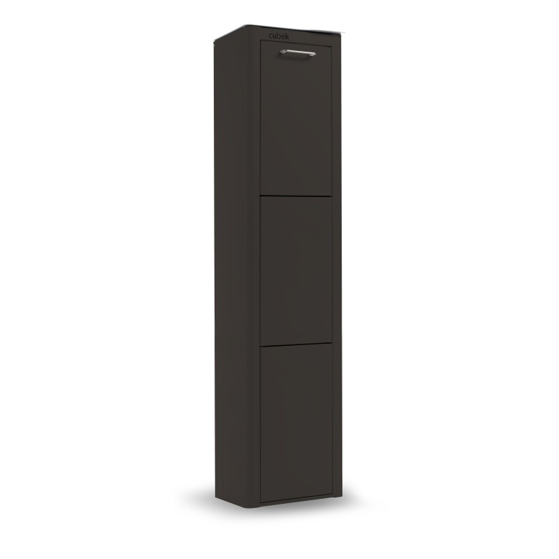 DON HIERRO - Cubo de basura y reciclaje lacado, 3 cubos gran capacidad, CUBEK-