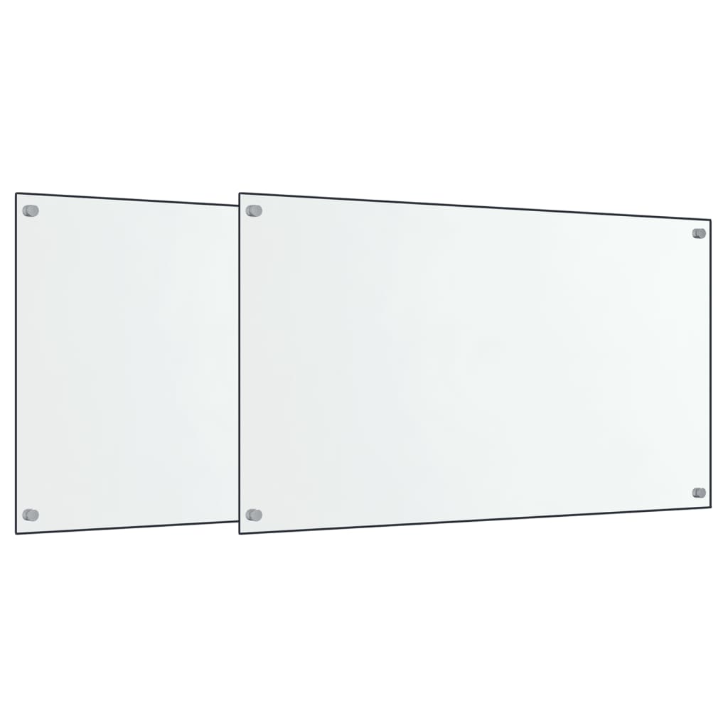 vidaXL Salpicaderos cocina 2 uds vidrio templado 70x60 cm Color Transparente,  Blanco,  Negro y mas