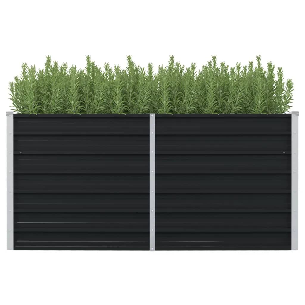 Vidaxl Jardinera Elevada Acero Galvanizado Gris Antracita 160x80x77 Cm