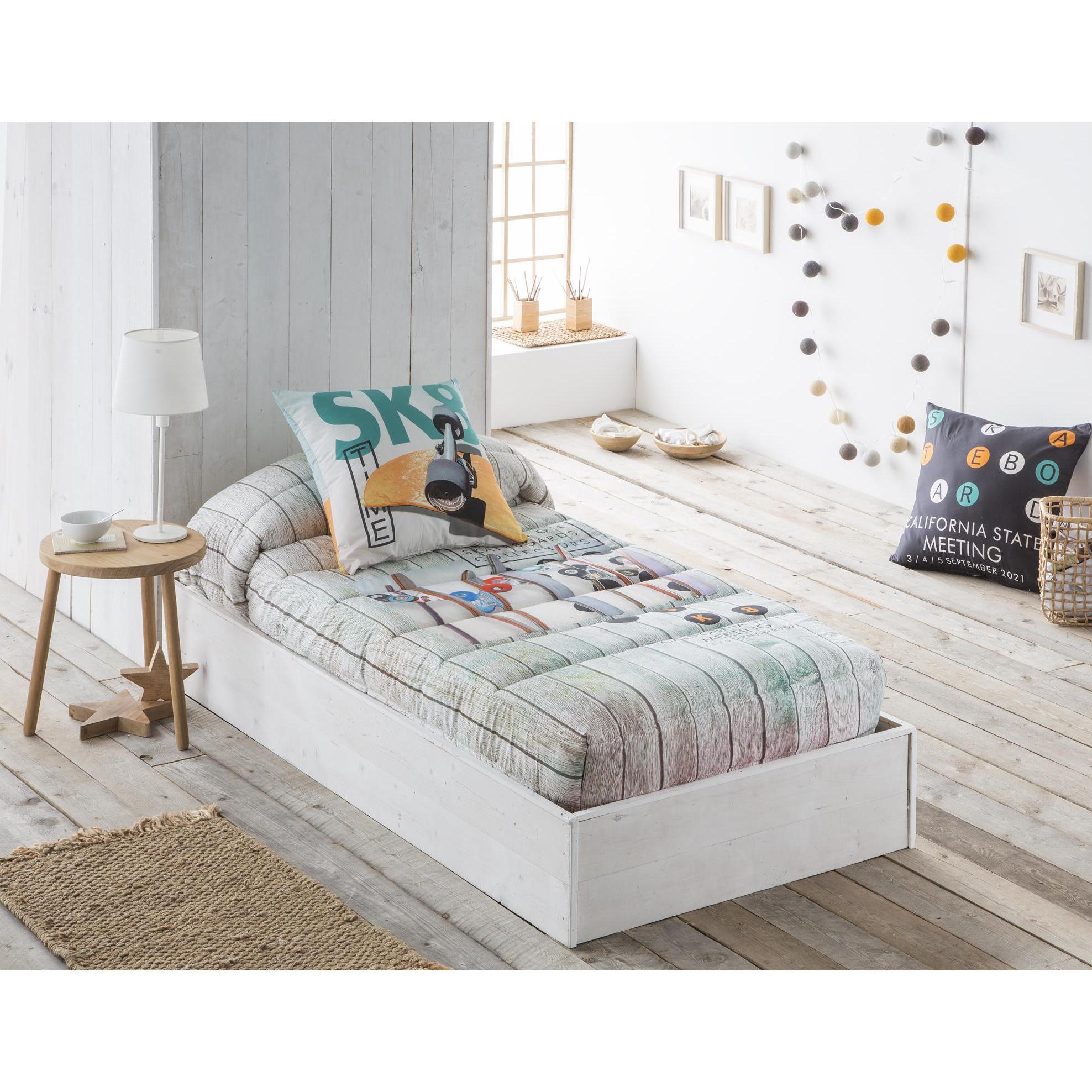 JVR - Edredón Ajustable modelo SKATE - Tejido 100% Algodón - Estampado digital - Fabricado en España - Cama 80/90/105
