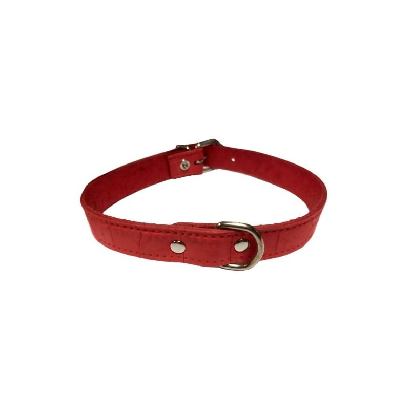 Collar Piel Labrada 30X600Mm. Rojo Raza Mediana.