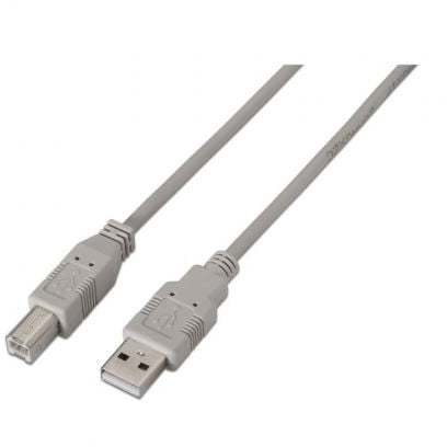 Cable USB 2.0 Impresora Aisens A101-0003/ USB Tipo-B Macho - USB Macho/ Hasta 2.5W/ 60Mbps/ 3m/ Beig