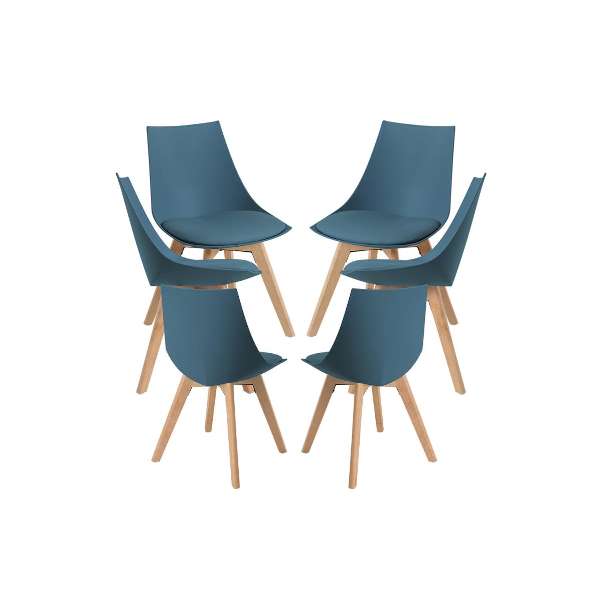 Regalos Miguel - Packs Sillas Comedor - Pack 6 Sillas Blok - Verde azulado