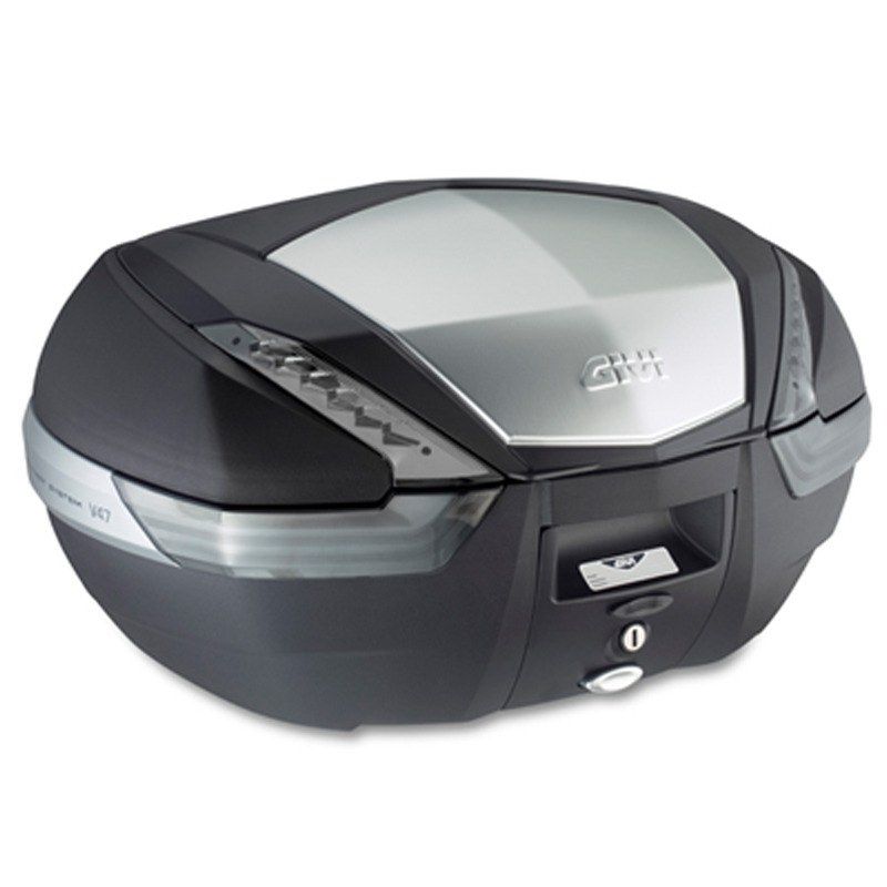 Givi Baul Mk 47l. Ng Cat/transp Tapa Alum. Negro Mate/gris Aluminio Cat.blanco