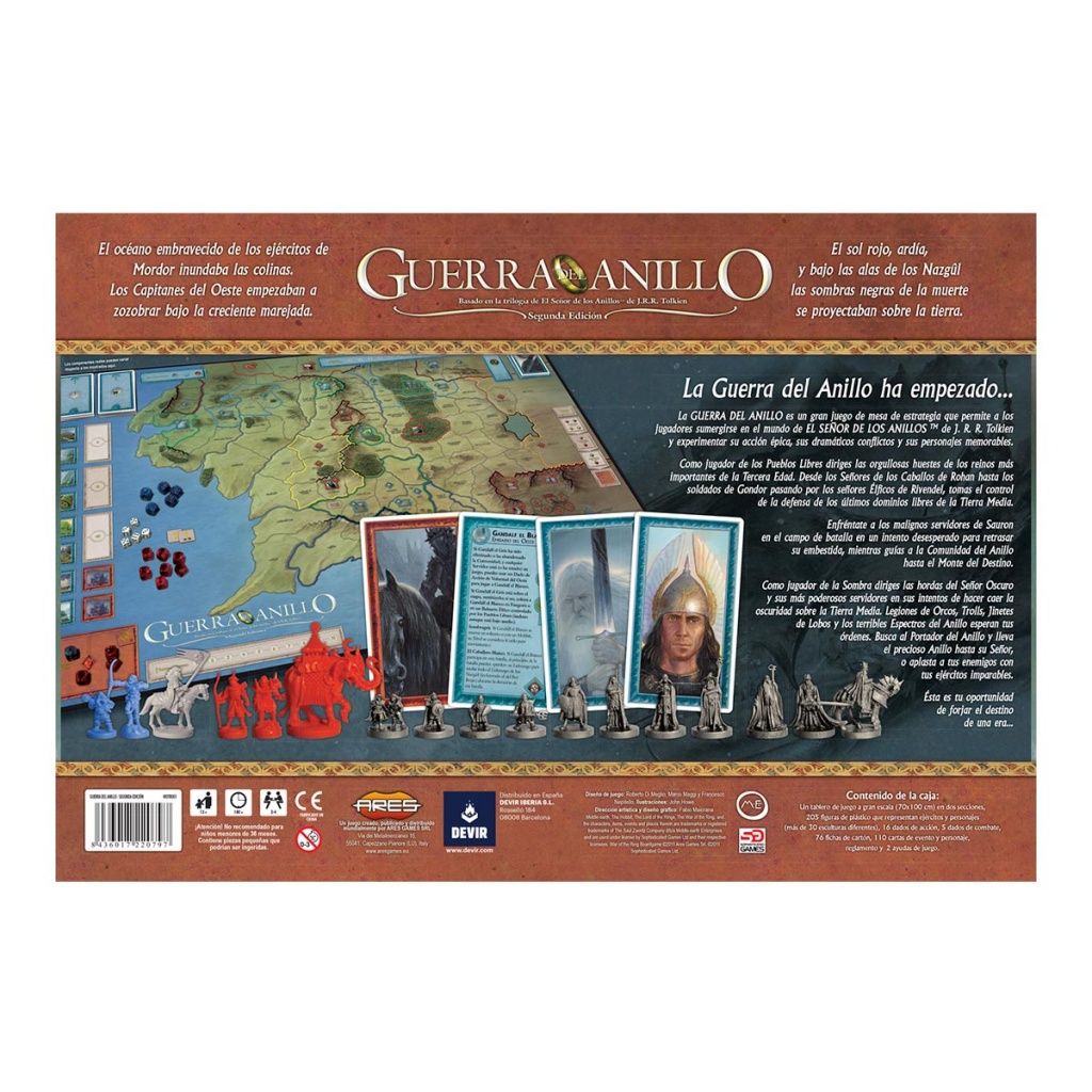 Devir - Juego de mesa La Guerra del Anillo para 2 a 4 jugadores, experiencia estratégica épica en la Tierra Media con cartas y miniaturas detalladas