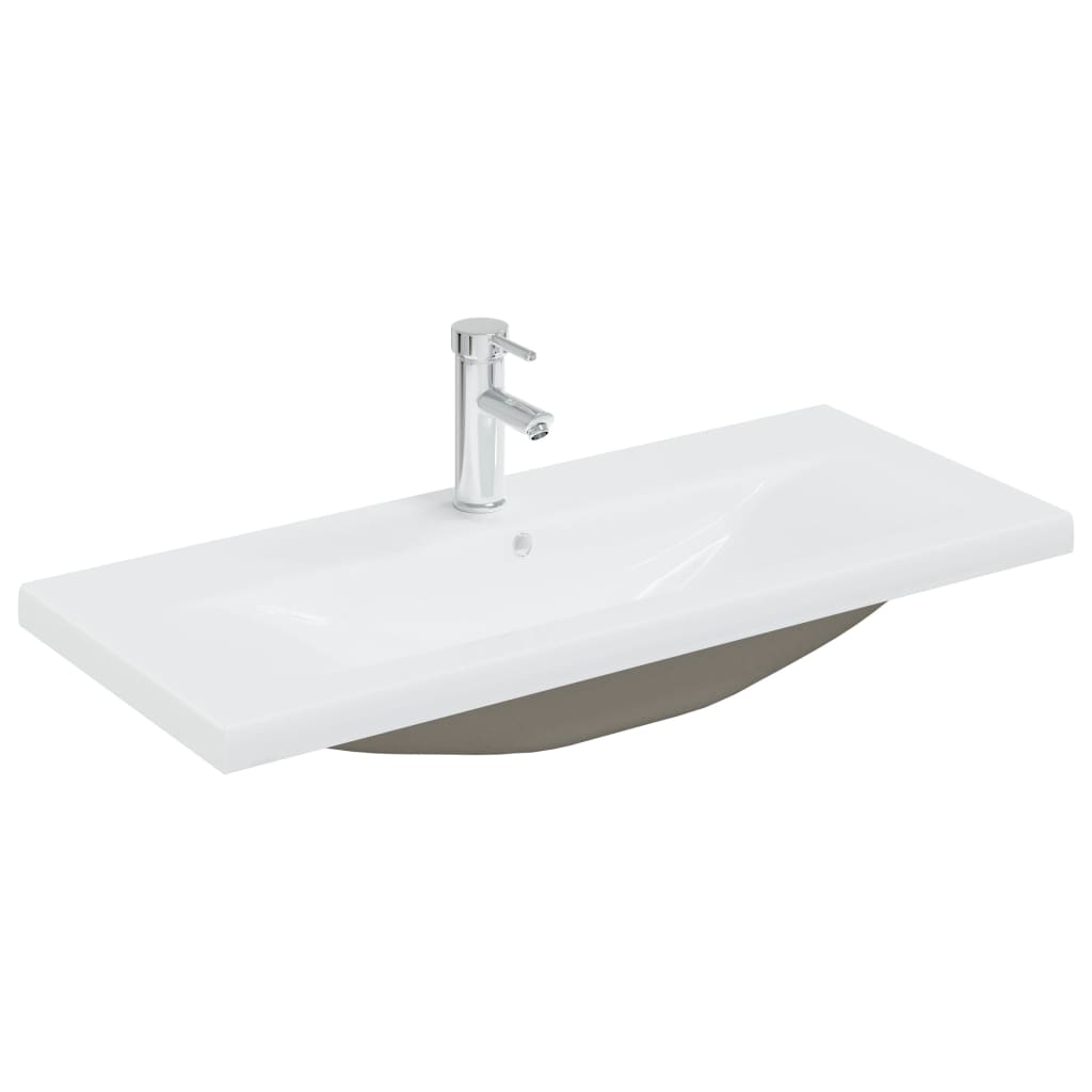 vidaXL Lavabo Empotrado con Grifo Cerámica Blanco Cuarto de Baño Dimensiones 42 x 39 x 18 cm,  61 x 39 x 18 cm,  81 x 39 x 18 cm y mas