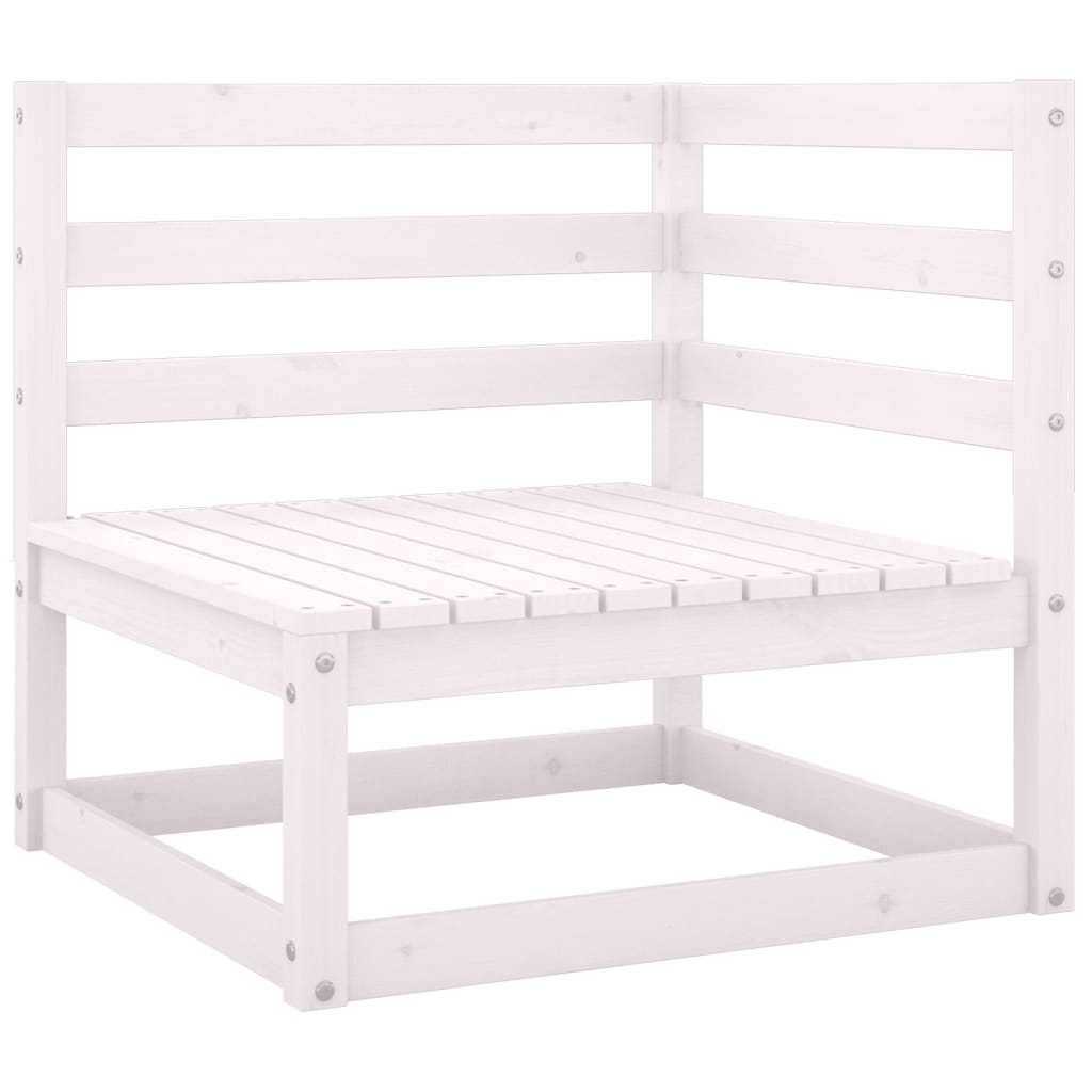 Vidaxl Sofá de Esquina de Jardín Cojines Antracita Madera Pino Marrón, Blanco, Gris