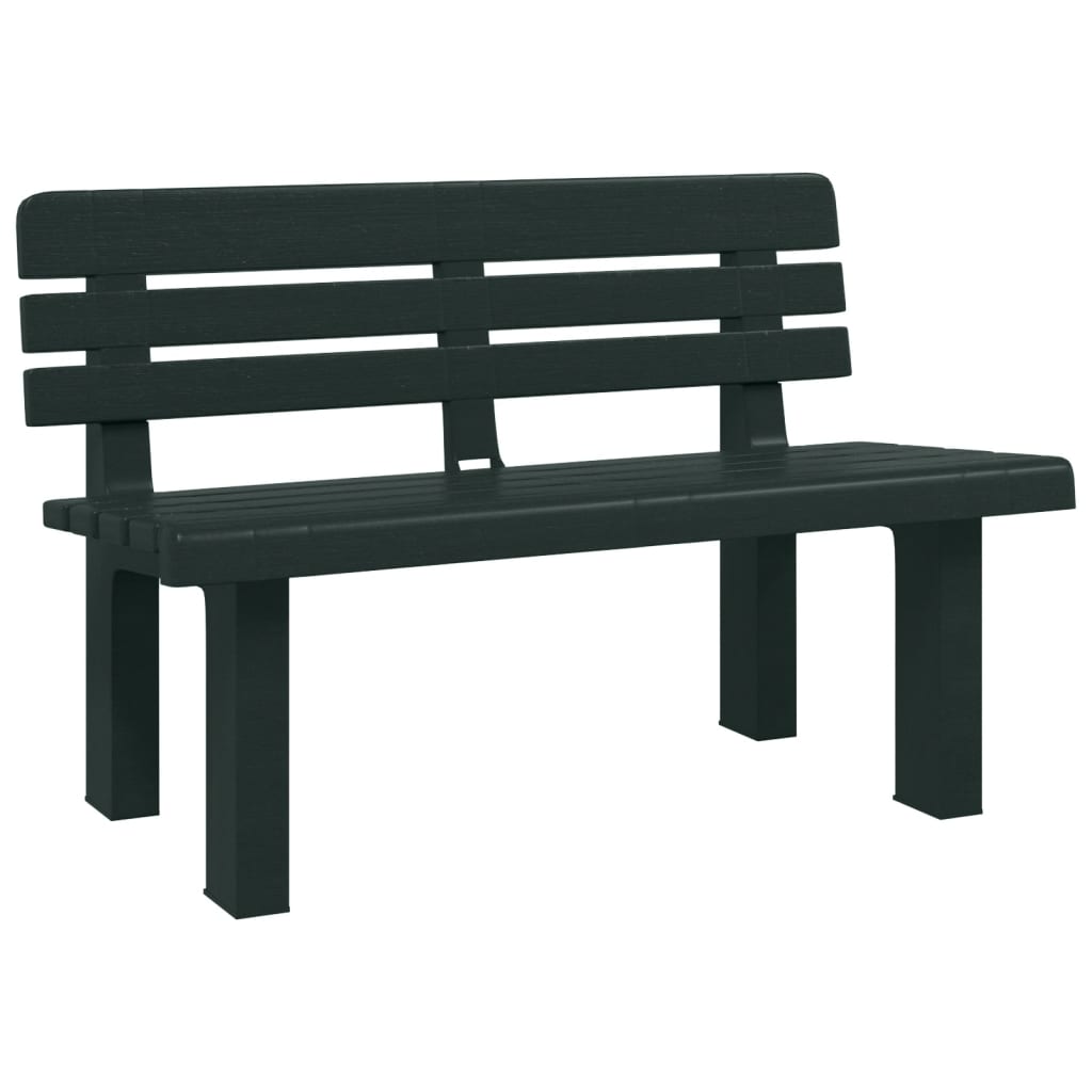 vidaXL Banco de jardín polipropileno verde 110x52x71 cm