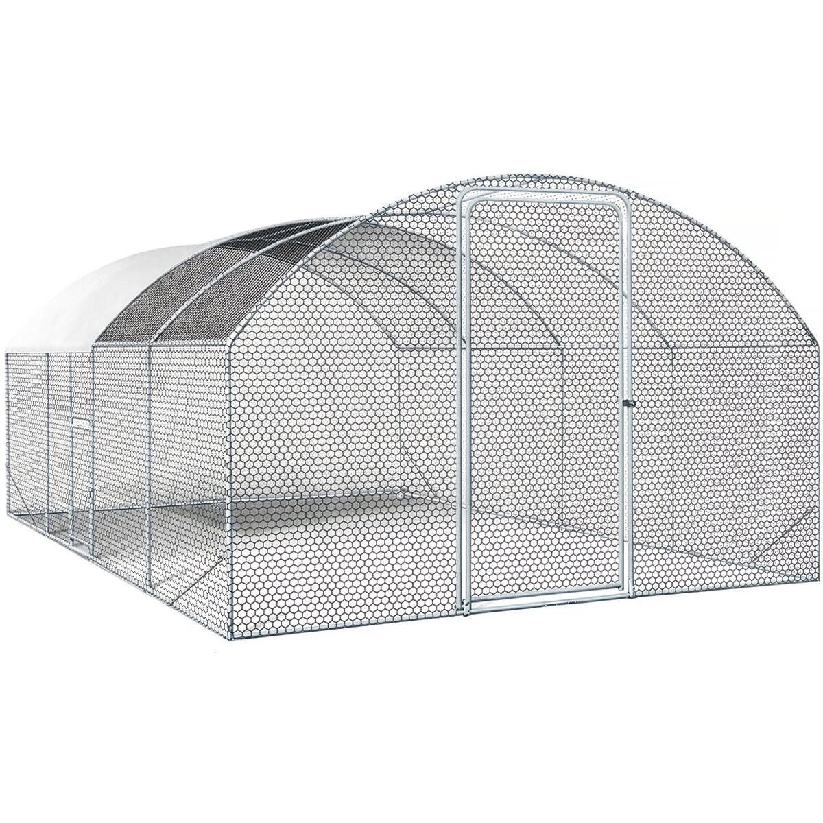 Habitat y Jardin - Gallinero Cúpula de Acero Galvanizado "Cocorico" - 15 m² - Gris