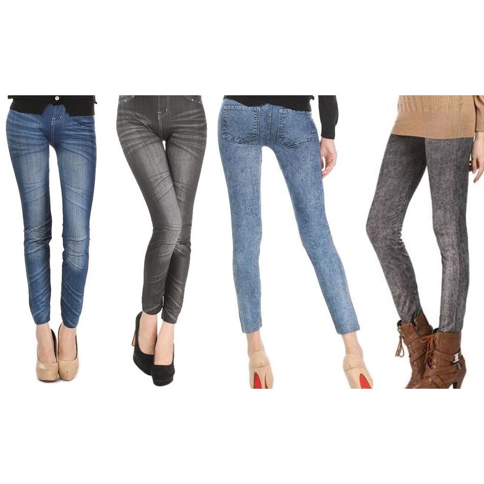 Jeggins CLICK IN RED | Mujer Pack 4 Unidades Estampados Licra