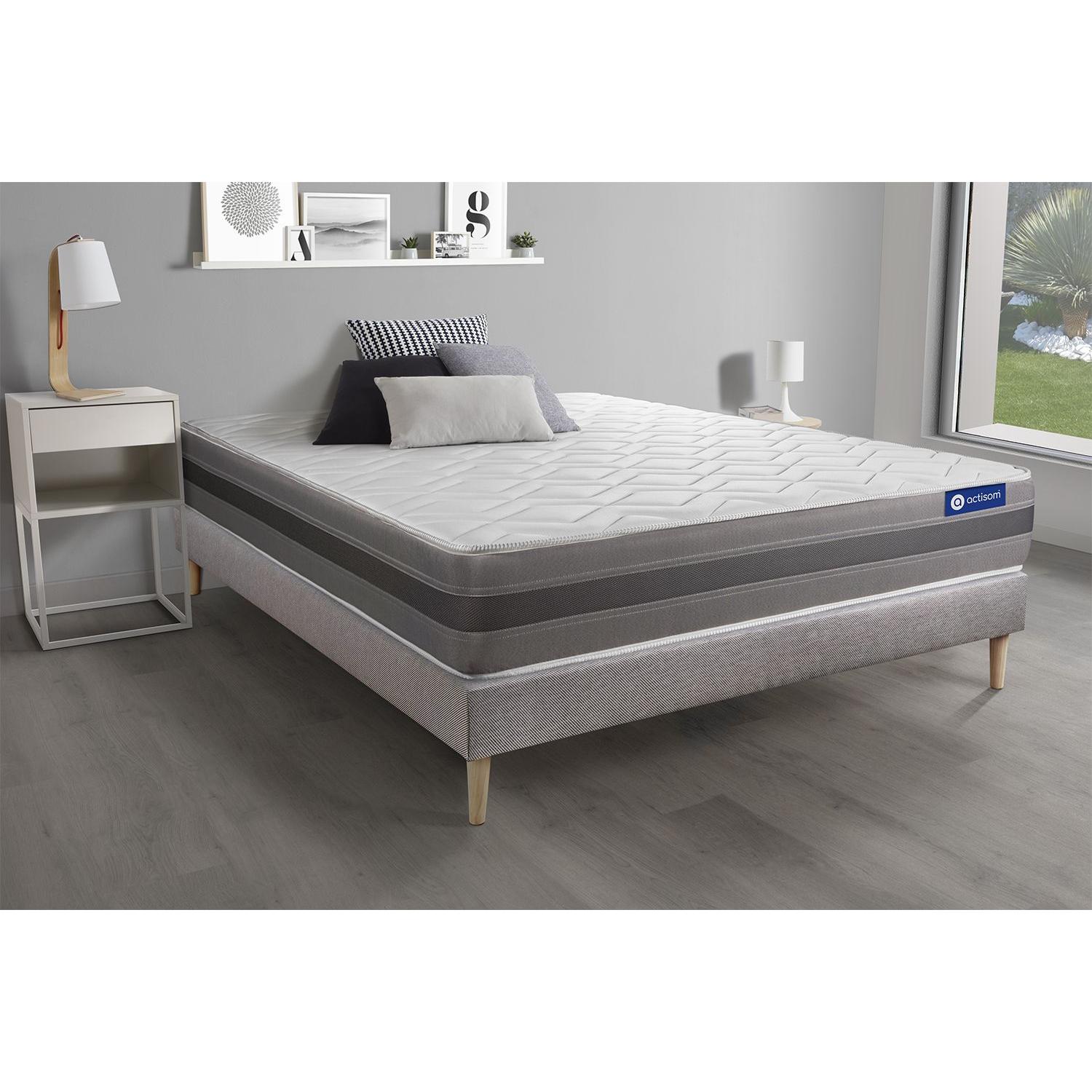 Pack colchón Actimemo relax 120x210cm + Somier, espuma viscoelástica, 5 zonas de confort