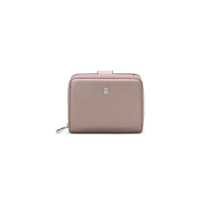 Billetera Tous Pequeña Plateada New Dubai Saffiano 2001689955