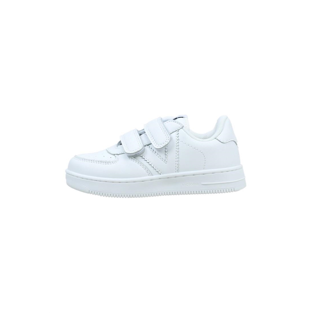victoria TIEMPO ZAPATILLA BLANCA EFECTO PIEL Deportivas Con Velcro Niño Blanco