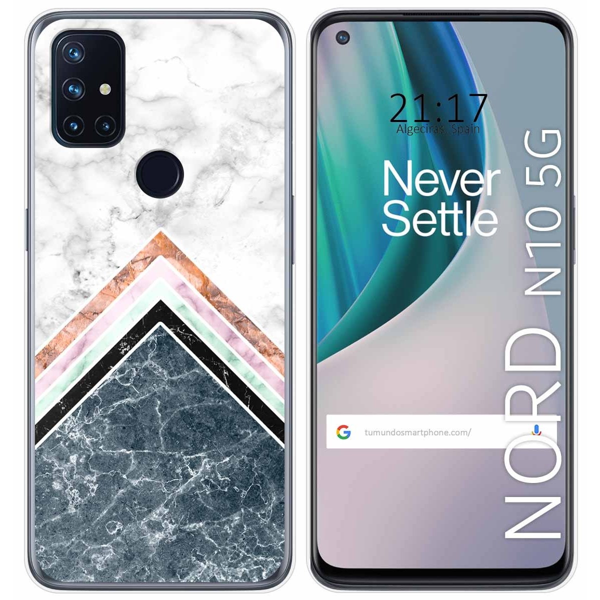 Tumundosmartphone Funda Gel Tpu para Oneplus Nord N10 5G diseño Mármol 05 Dibujos