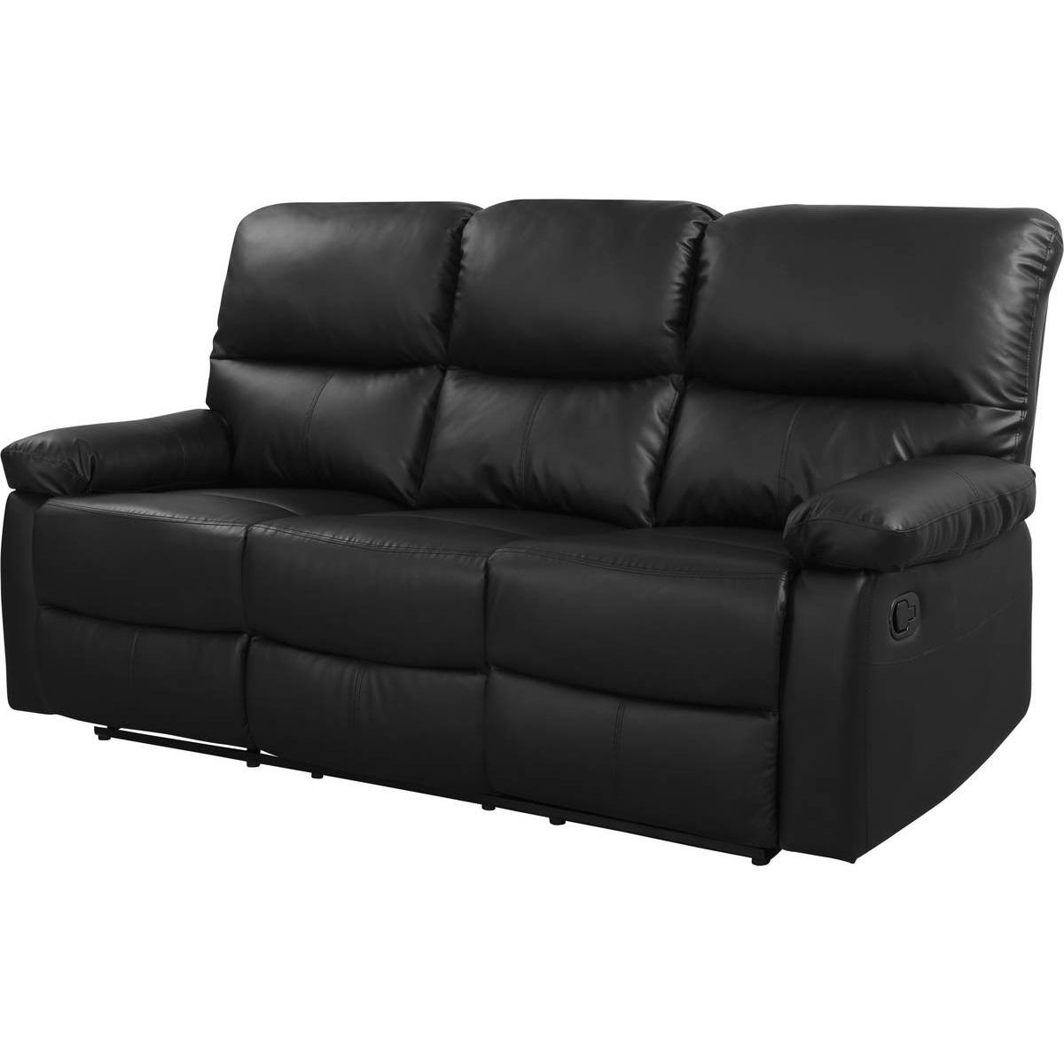 Habitat y Jardin - Sofá reclinable 3 plazas "Lincoln" - Color negro