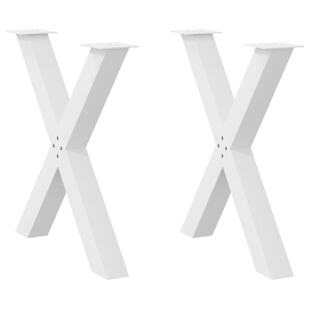 vidaXL Patas para mesa de comedor en forma de X (2 unidades) 80 x (72-73) cm, acero