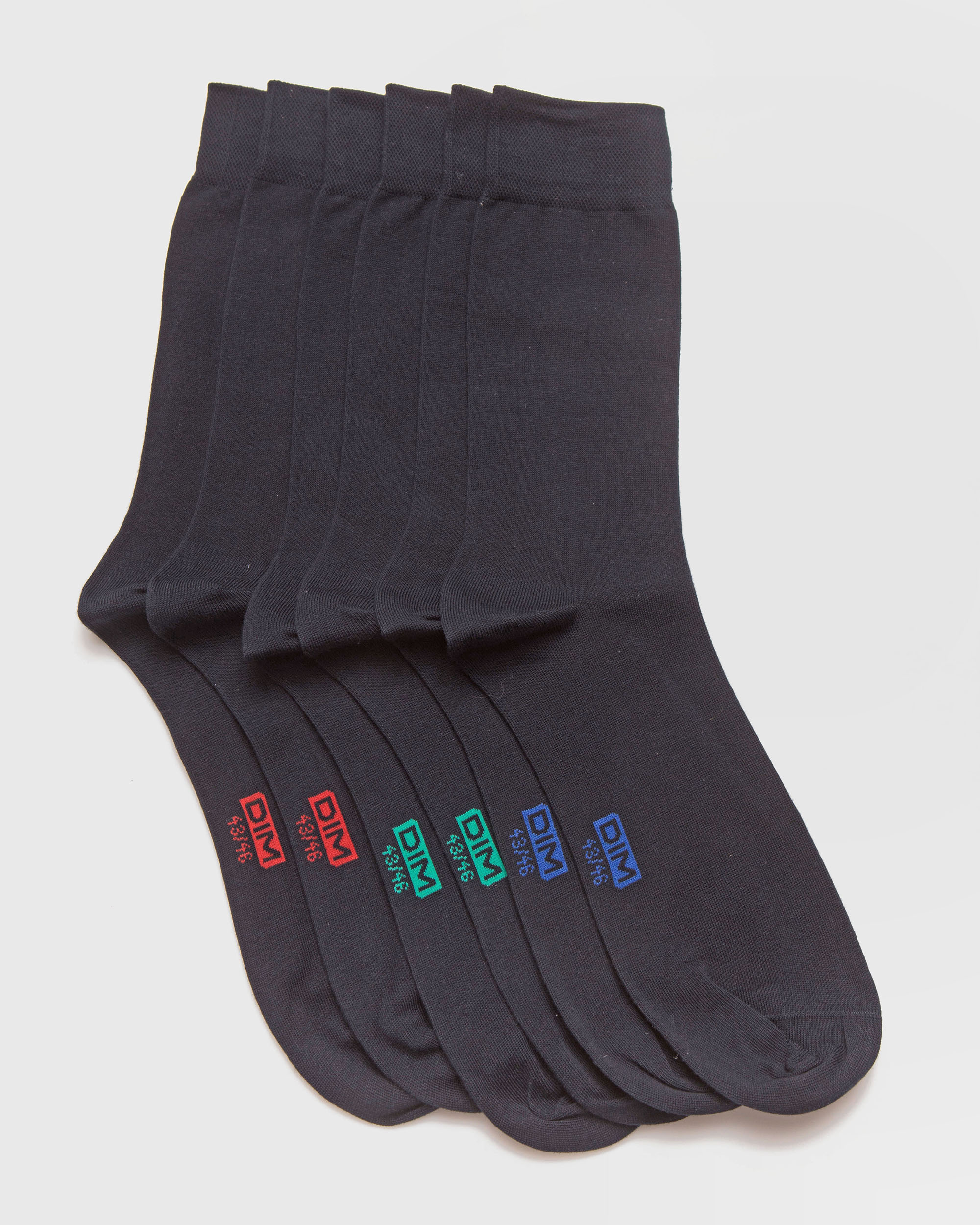Pack de tres pares de calcetines de hombre cortos en color azul marino