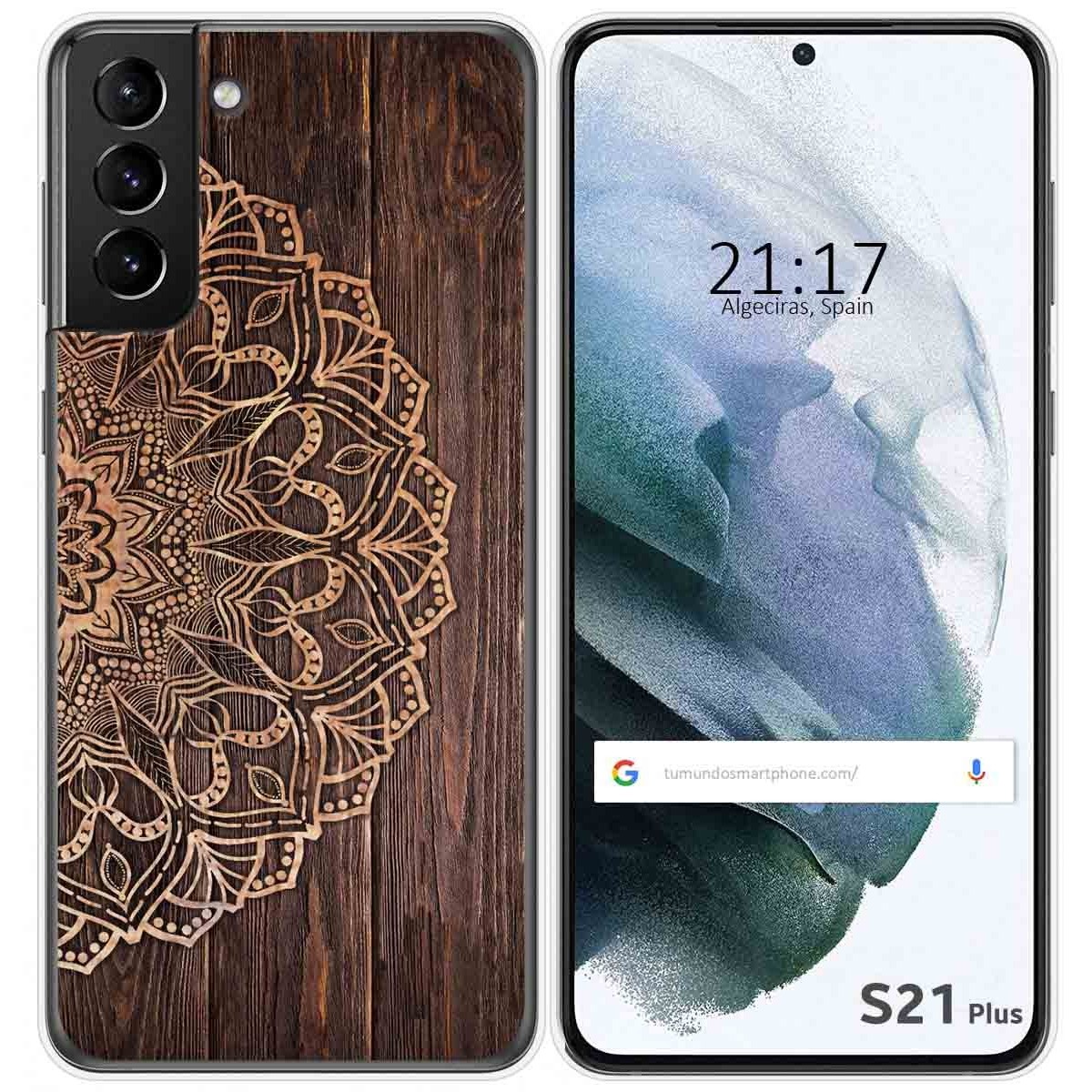 Tumundosmartphone Funda Gel Tpu para Samsung Galaxy S21+ Plus 5G diseño Madera 06 Dibujos