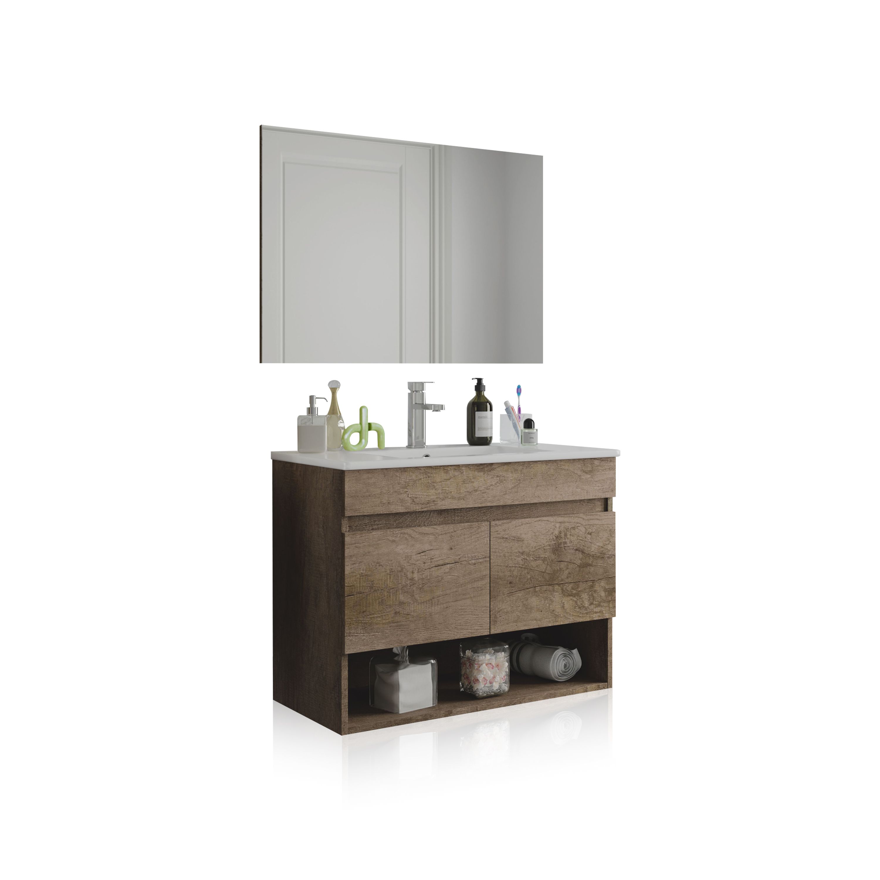 duehome - Pack de baño con lavabo de resina Thai