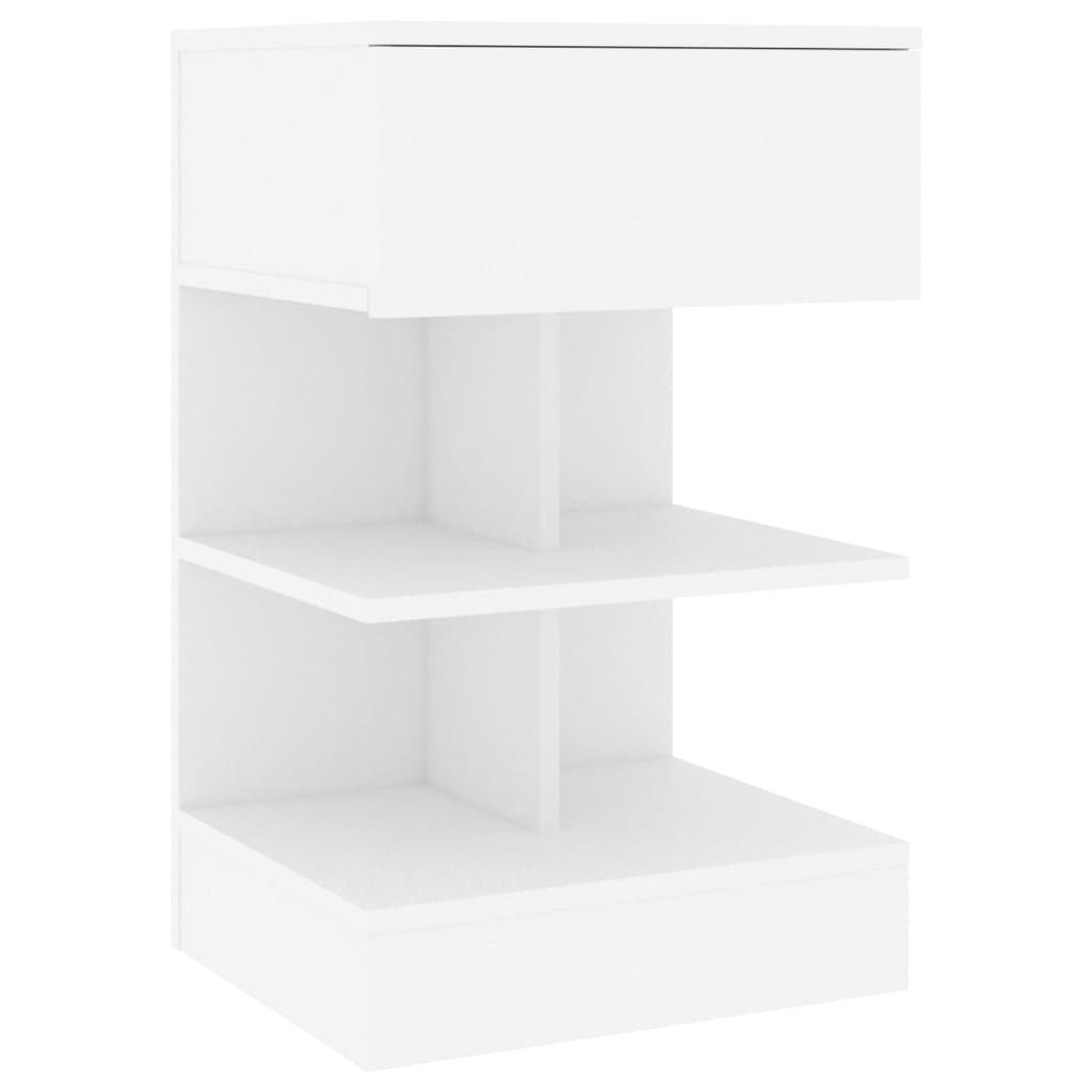 Vidaxl Mesita de Noche Madera Contrachapada 40x35x65 Cm Blanco