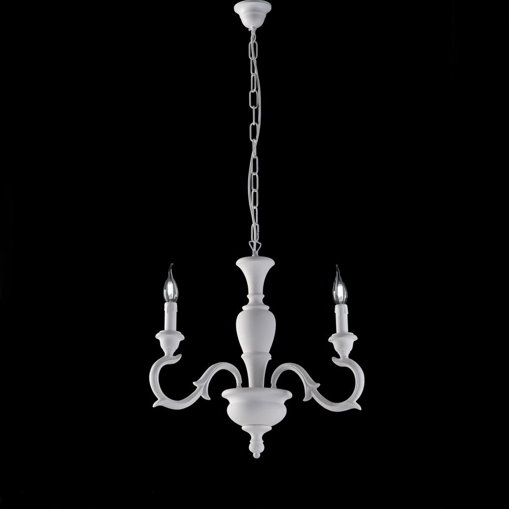 Araña Shabby Chic Fiorenza Blanco 3 Luces E14