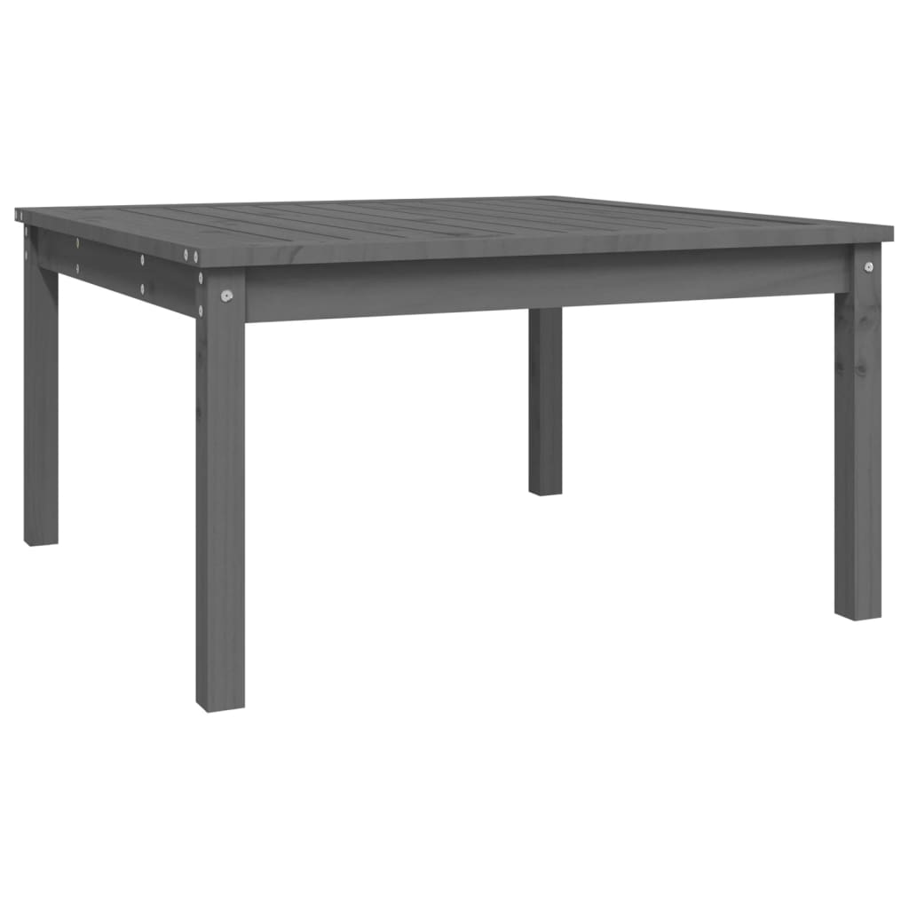 vidaXL Mesa de jardín madera maciza pino gris 82,5x82,5x45 cm