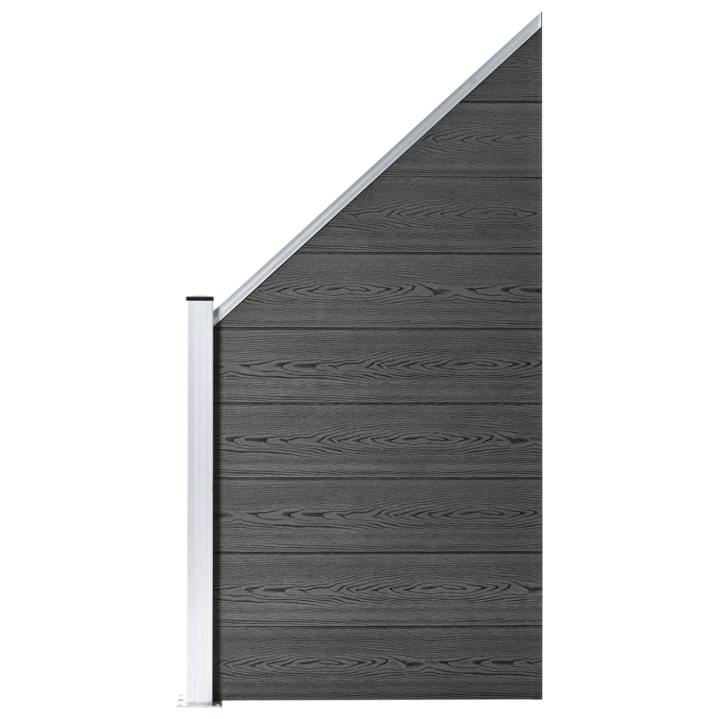 Vidaxl Set de Paneles de Valla WPC 619x(105-186) Cm - Marrón, Gris, Negro