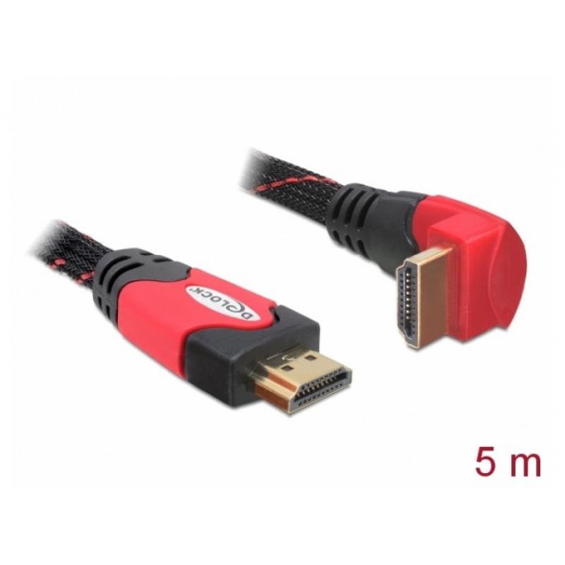 Cable HDMI de alta velocidad con Ethernet D HDMI A macho HDMI A macho acodado 4K 5m