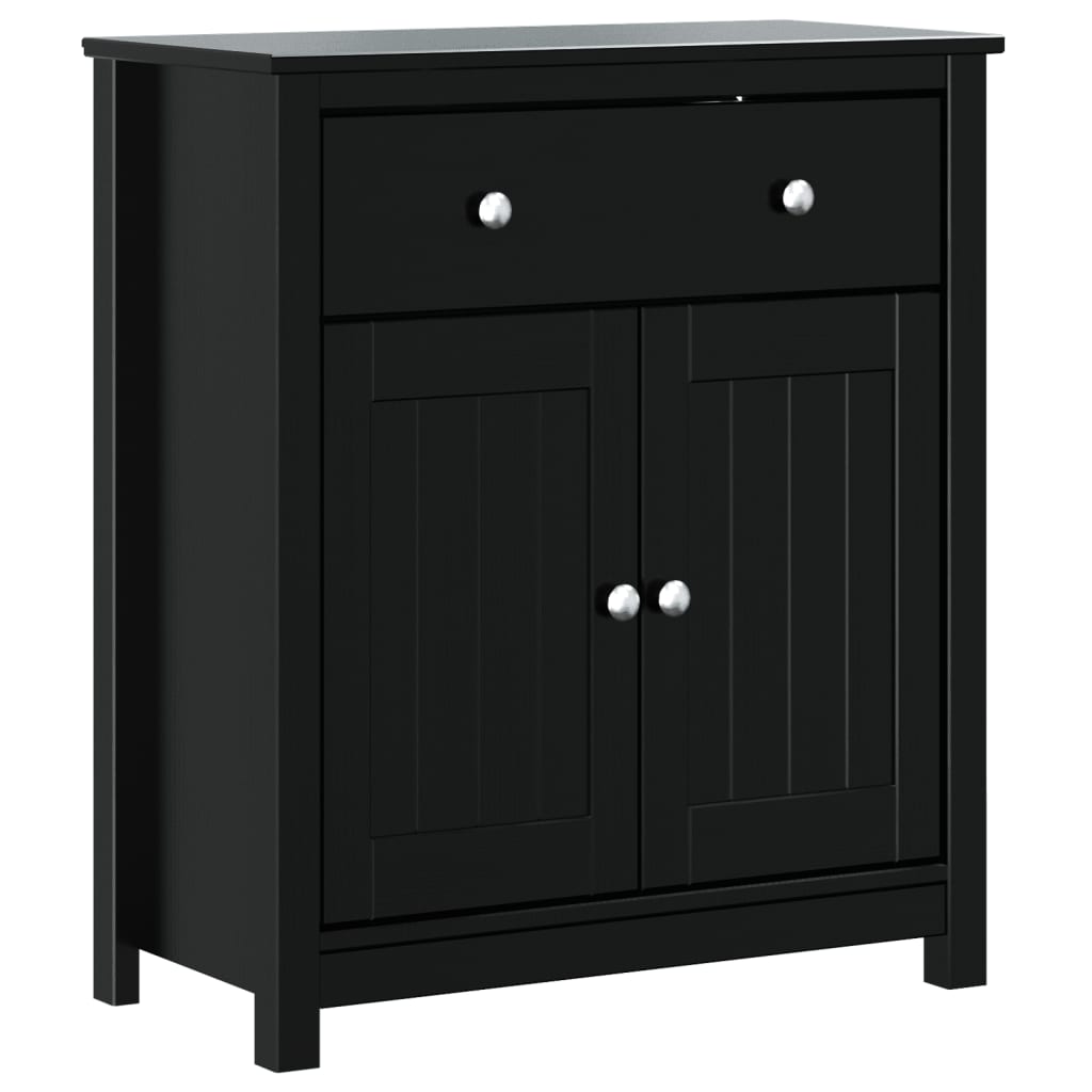 vidaXL Mueble de baño BERG madera maciza de pino negro 69,5x34x80 cm