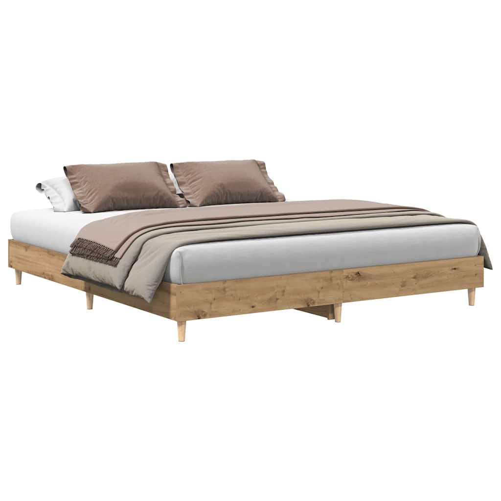 vidaXL Estructura de cama sin colchón roble artesanal 180x200 cm