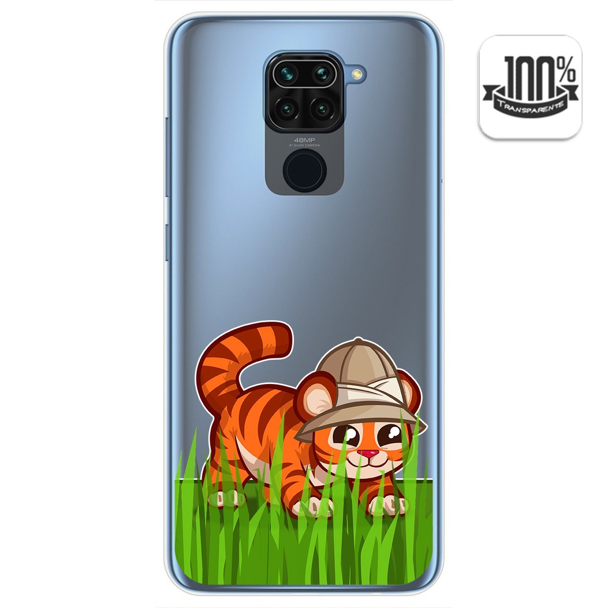 Tumundosmartphone Funda Gel Transparente Xiaomi Redmi Note 9 Personalizada Tigre