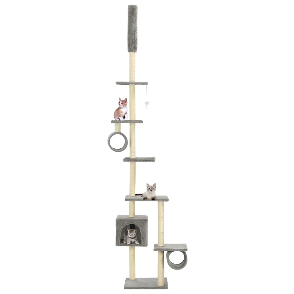 vidaXL Rascador para Gatos con Poste Rascador de Sisal 260cm Mascotas Color Gris,  Azul oscuro,  Beige y mas
