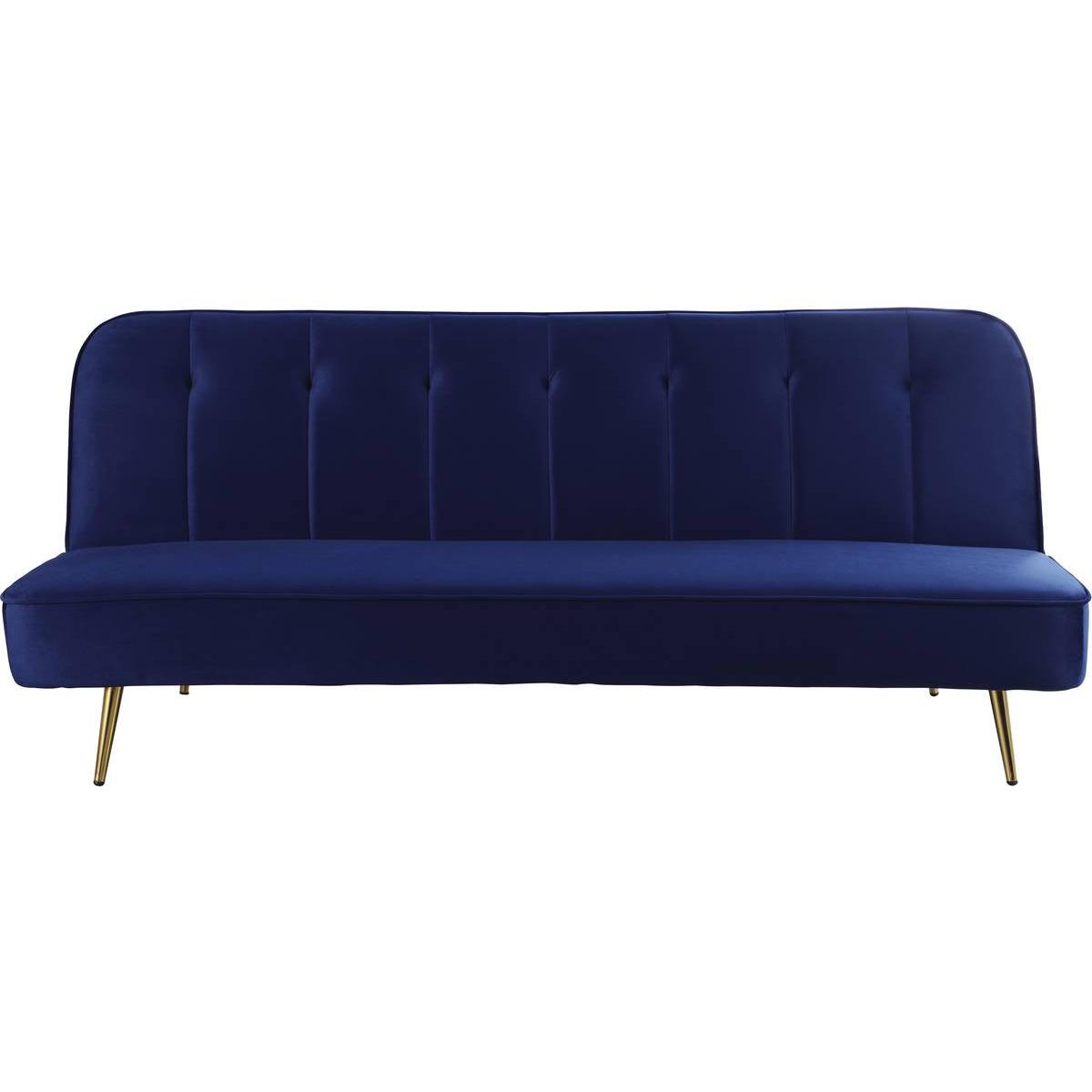 Habitat y Jardin - Sofá cama/clic clac terciopelo "James" - 3 plazas - Azul oscuro