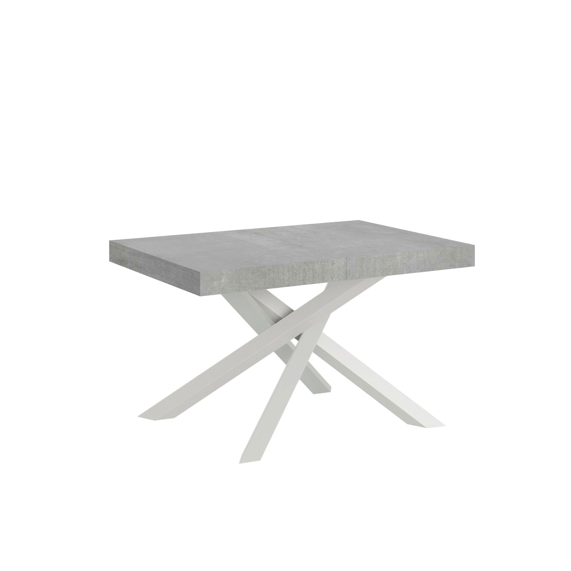 Mesa extensible Volantis Premium 130/390x90 cm patas hormigón blanco - Itamoby