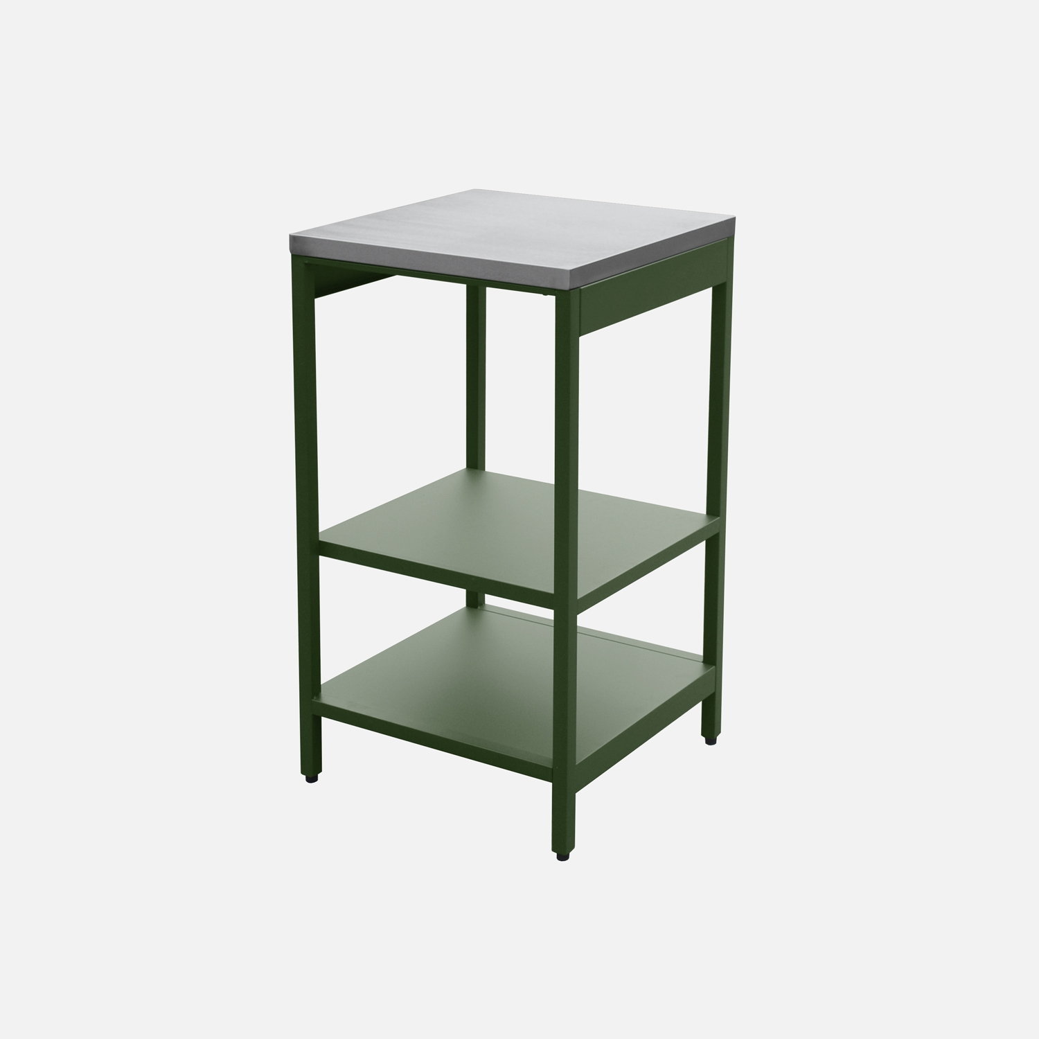 sweeek - Módulo cocina exterior de acero con 2 estantes, 49cm , Naxos , 49x49x87