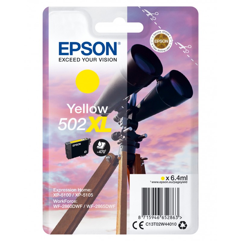 Epson - Singlepack Yellow 502XL Ink C13T02W44010