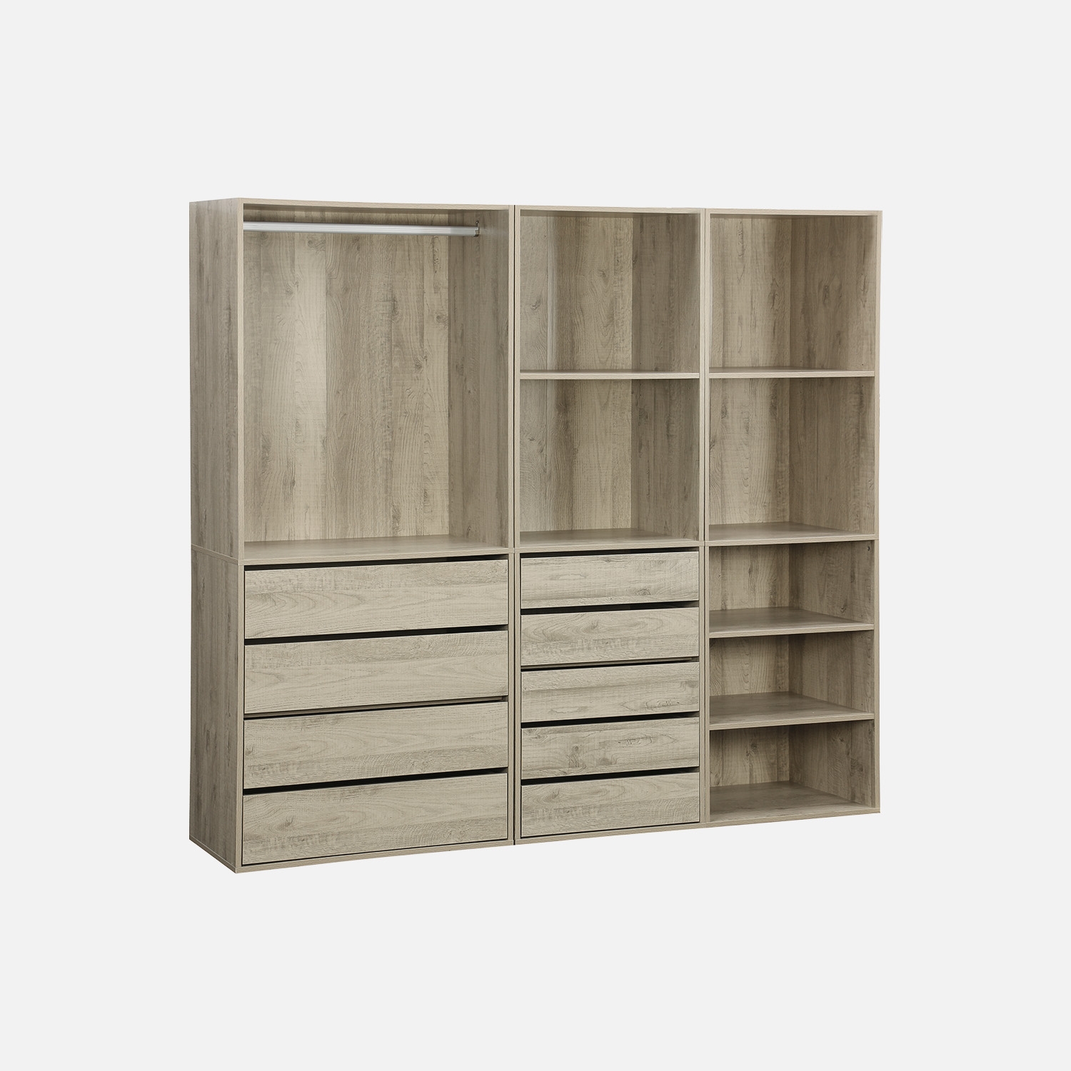 sweeek - Vestidor Módulo de 3 elementos , Modulo , 200x45x180