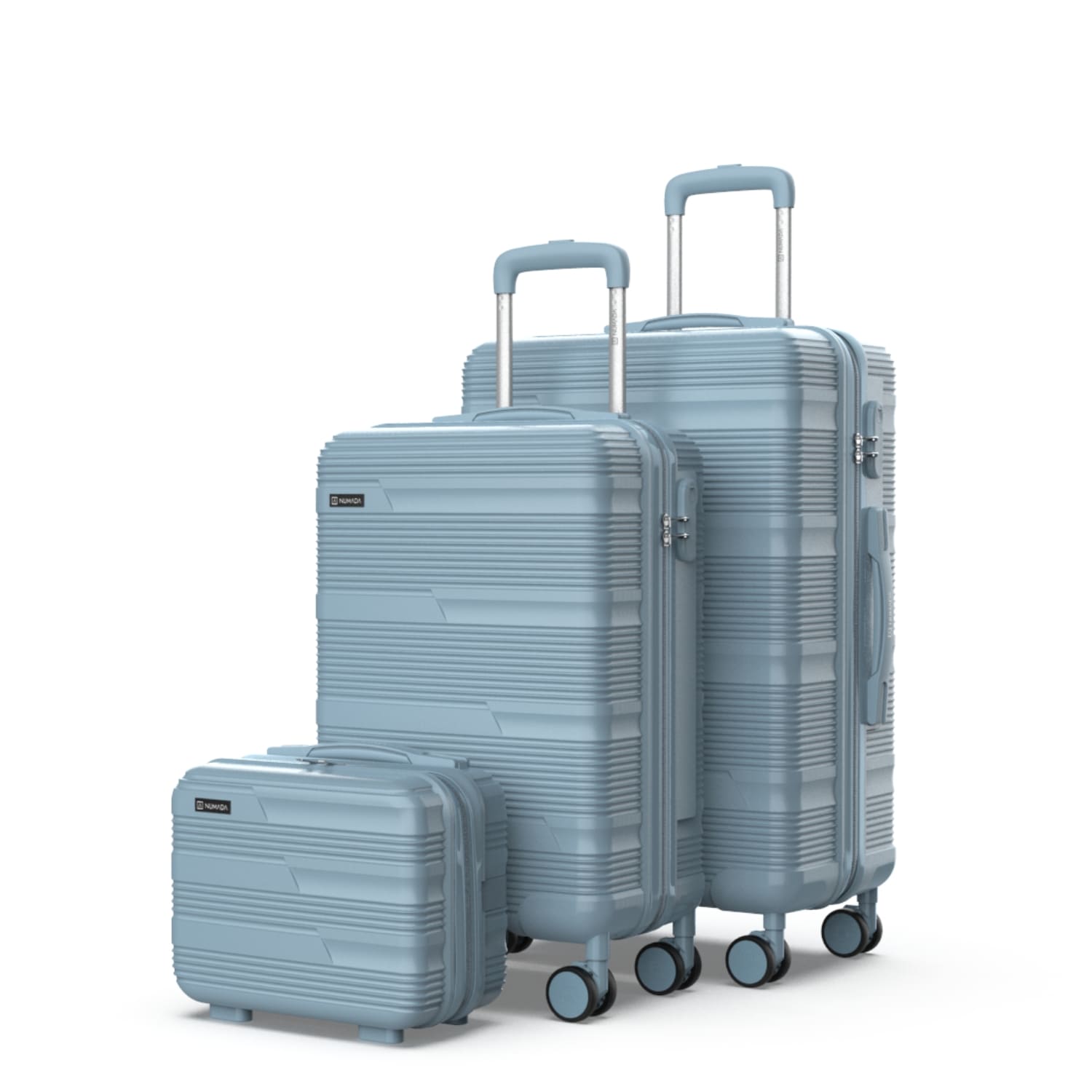 Numada Juego de Maletas Upfly T10  3 pzs ABS. Maleta Cabina 55x40x20, Maleta Mediana 60L y Neceser