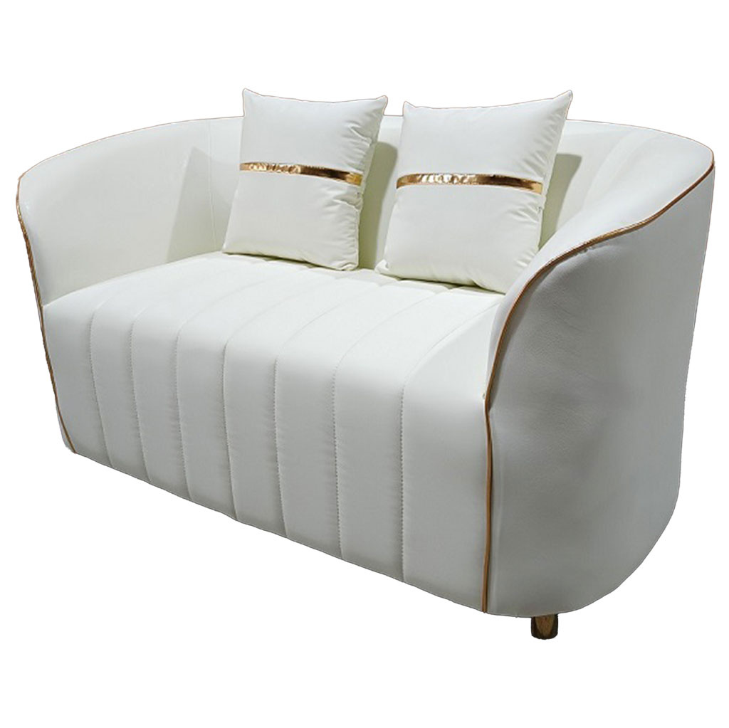 Wonderlust Deco - Sofá de piel sintética beige 137x72x76h cm Beige 137x72x76h cm
