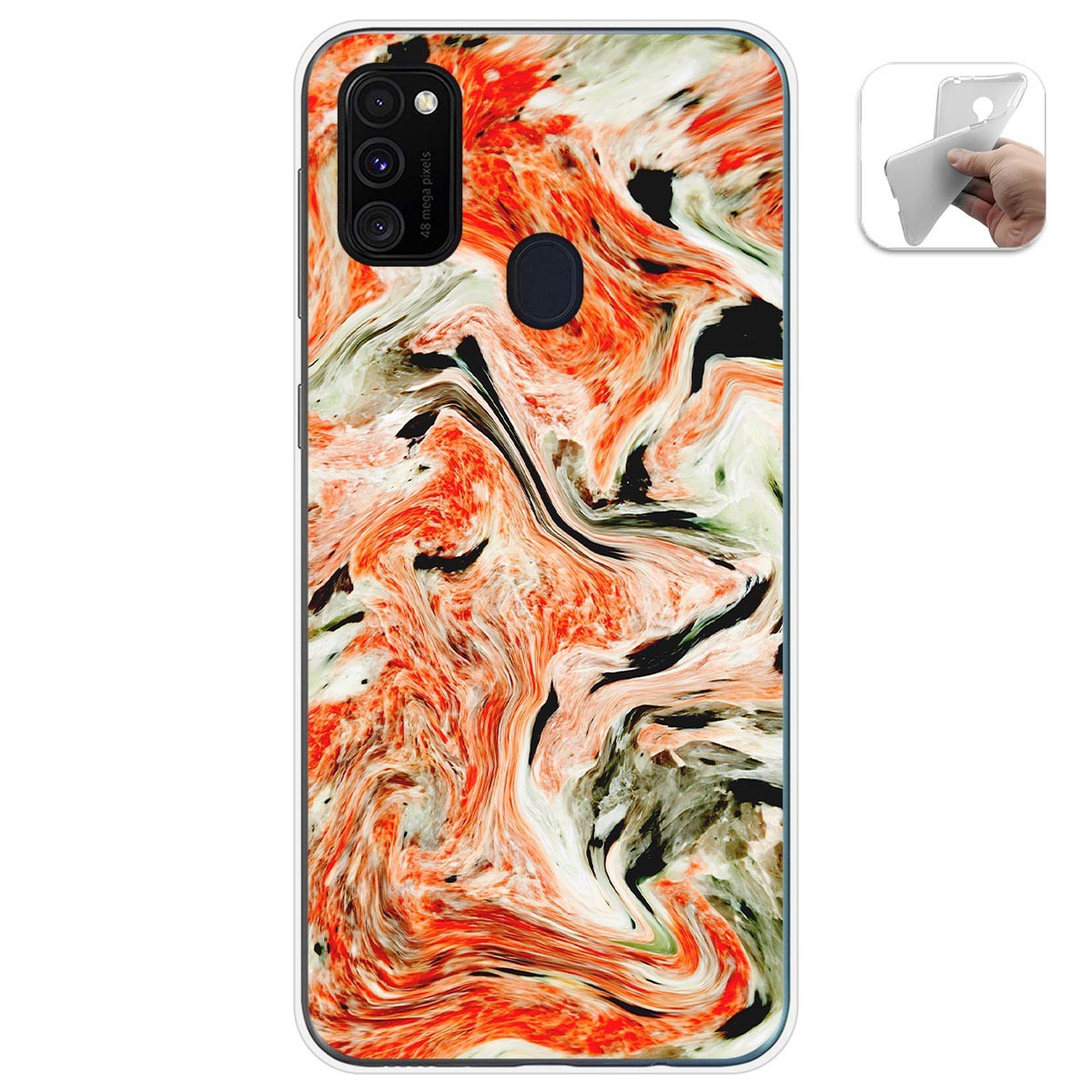 Tumundosmartphone Funda Gel Tpu para Samsung Galaxy M30s / M21 diseño Mármol 12 Dibujos