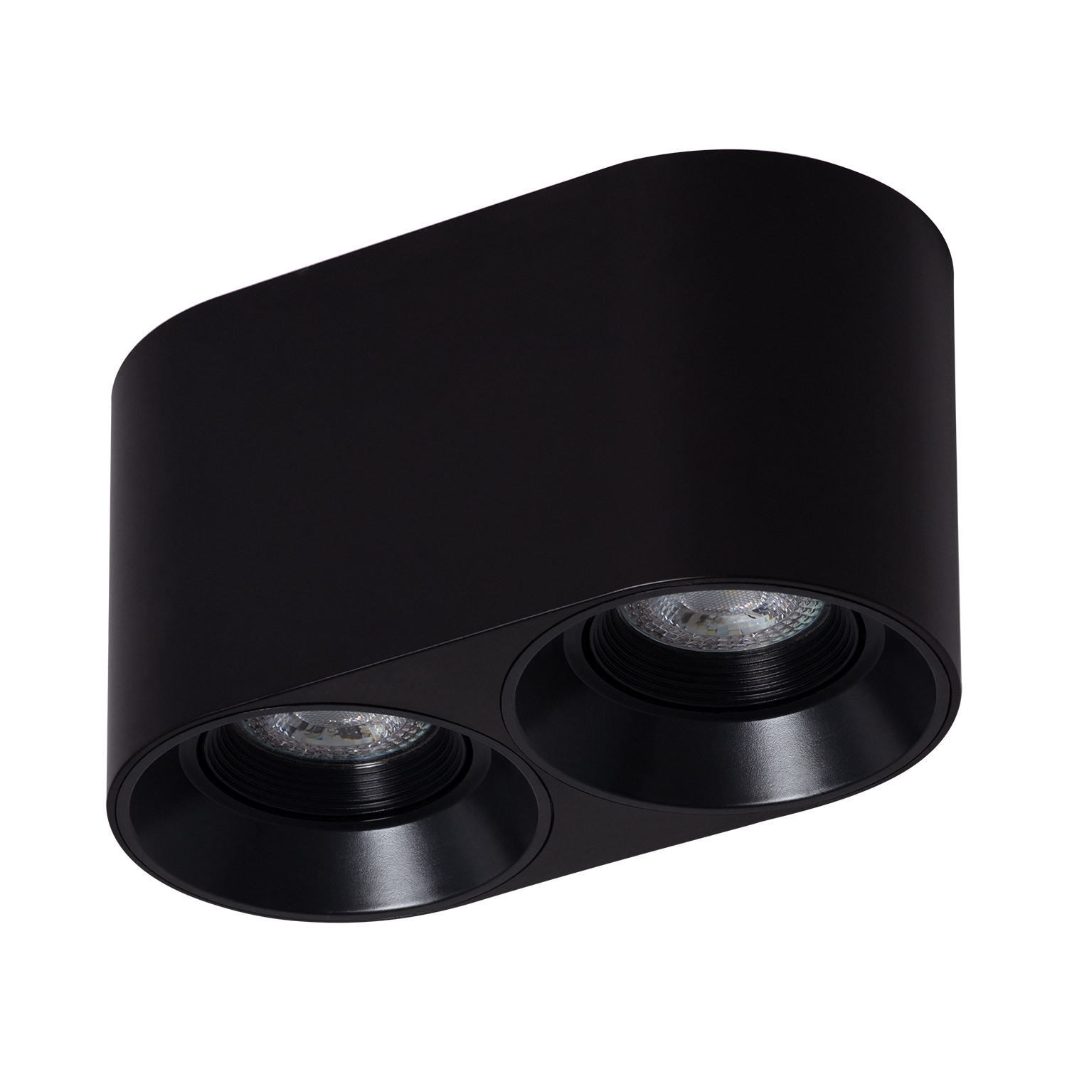 Ledkia Aplique de Techo Doble Negro con Bombilla GU10 Space 2700K Blanco Cálido