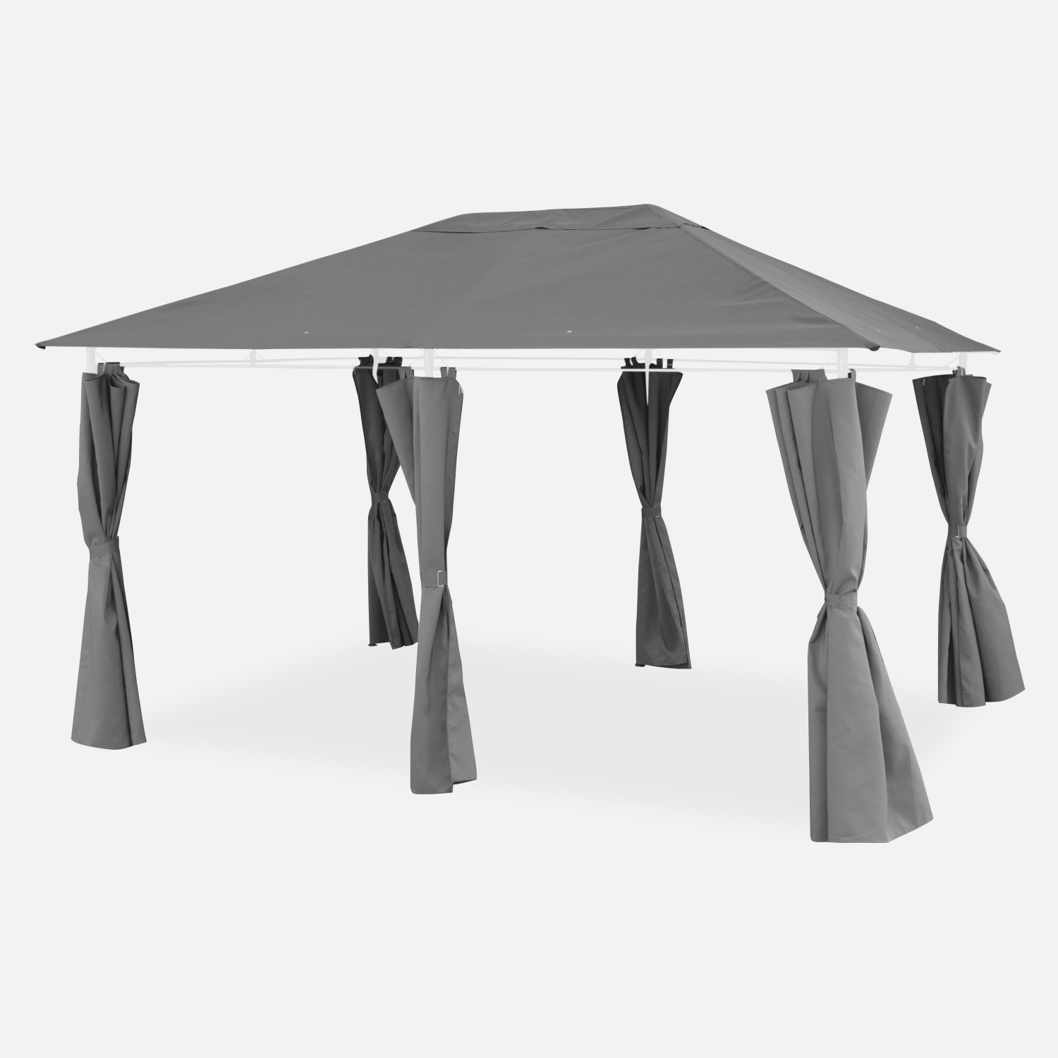 sweeek - Tela de techo con cortinas 3x4m , Cubierta + cortinas para pergola Divio , 299x299x183
