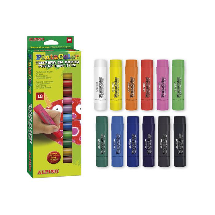 ALPINO TEMPERA ALPINO 12 UNIDADES BARRA PINTACOLOR VARIOS PAPELERIA